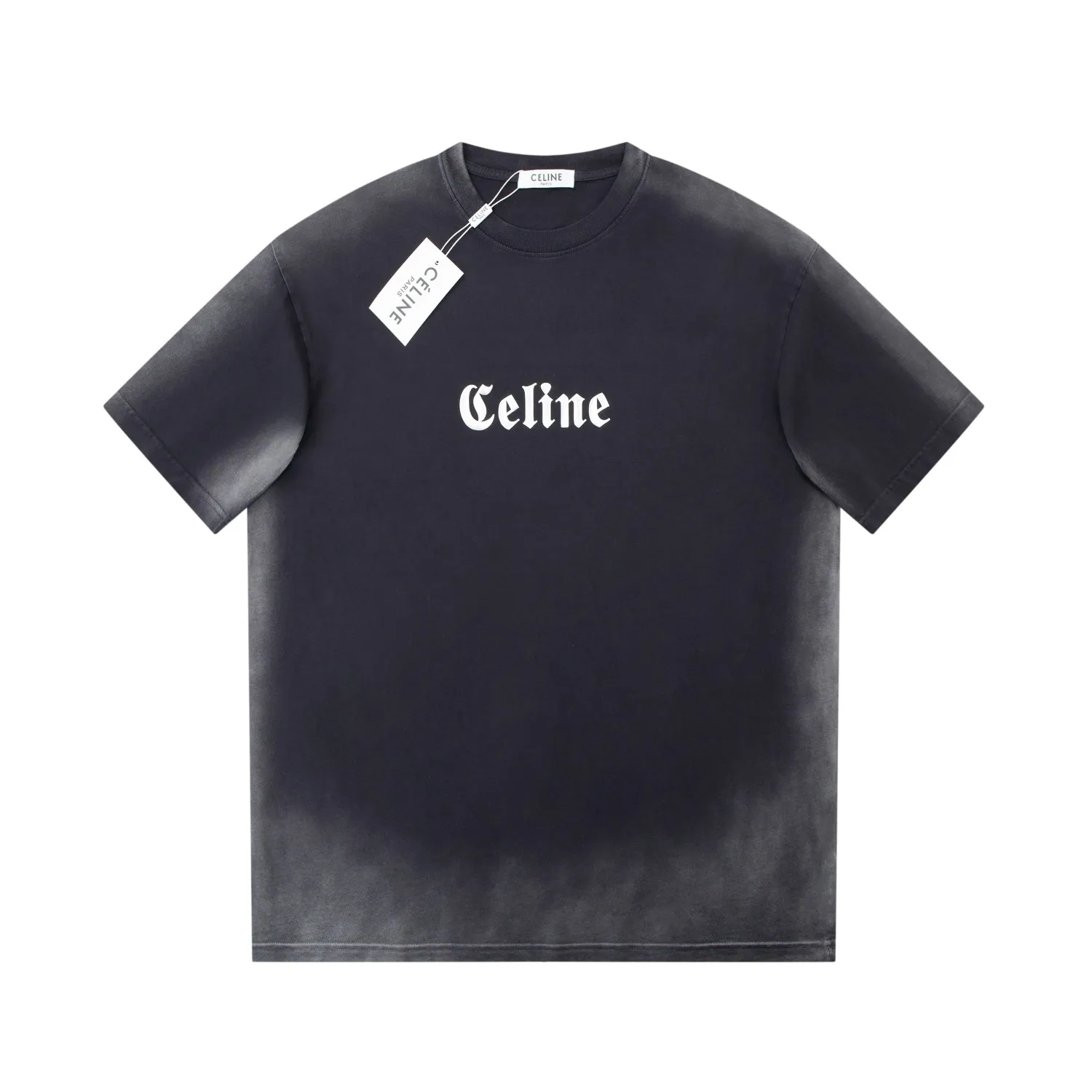 🅿️220 High quality ✨Celine✨🆕Classic logo letter pattern short sleeves. Official website synchronization, pure cotton fabric at the counter! Comfortable against the skin, durable and easy to wear, classic and simple logo design, meticulous original craftsmanship, customized 290G same vat dyed fabric, very comfortable to the touch, latest brick cabinet synchronization, OS off-shoulder version, fashionable and personalized, super versatile and good-looking, very suitable for both men and women, a must-have style, tag, collar label, washed wheat, complete with three labels, black, blue, green, 3️⃣ colors S M L XL