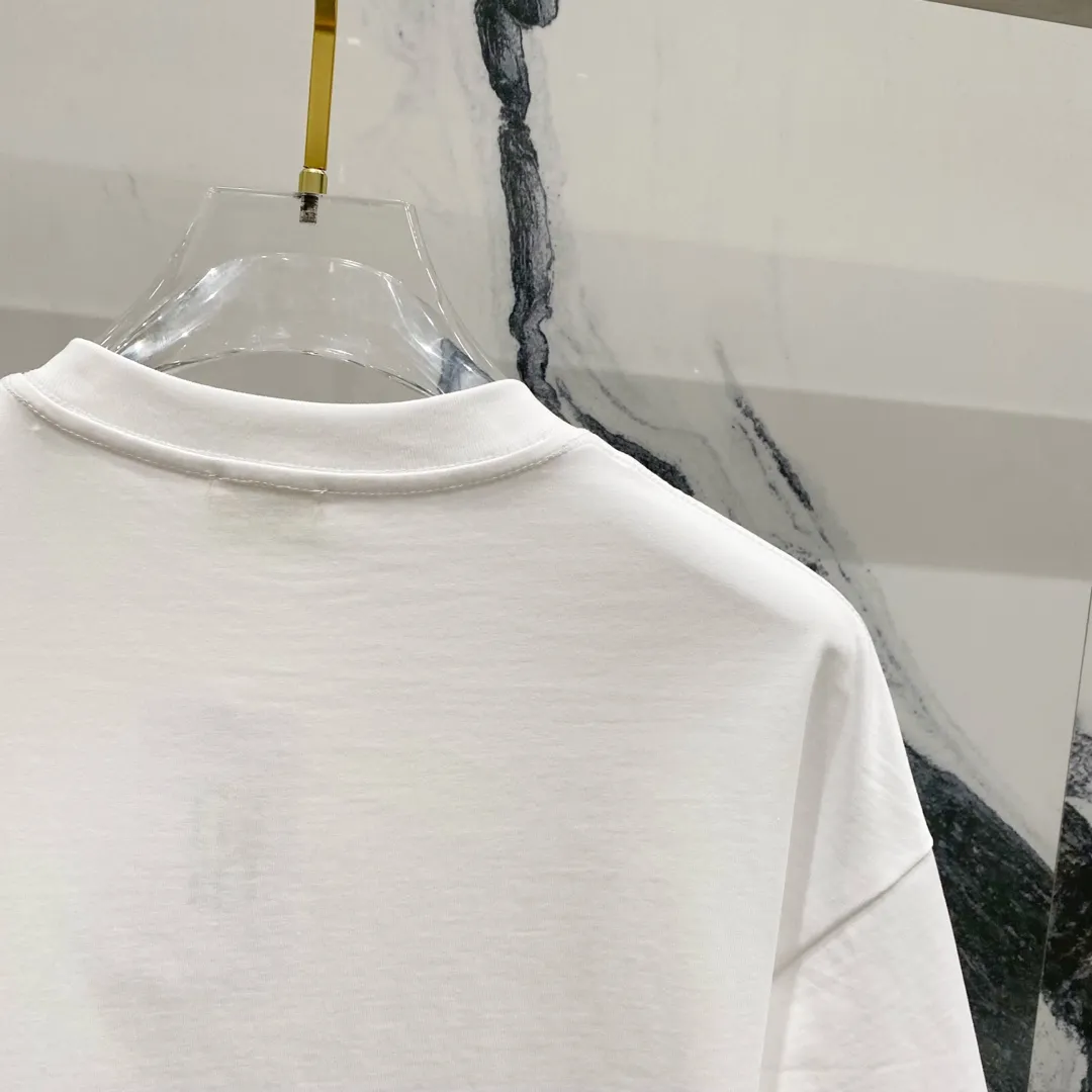 🅿️180 CELINE Celine 260g round neck short-sleeved T-shirt Celine arranged brand letters LOGO printed logo Official synchronization High version High quality Fashion personality Versatile trend Pure original quality Original fabric Tag Collar label Washed wheat Complete three labels Color: Black. White. Size: XS-L