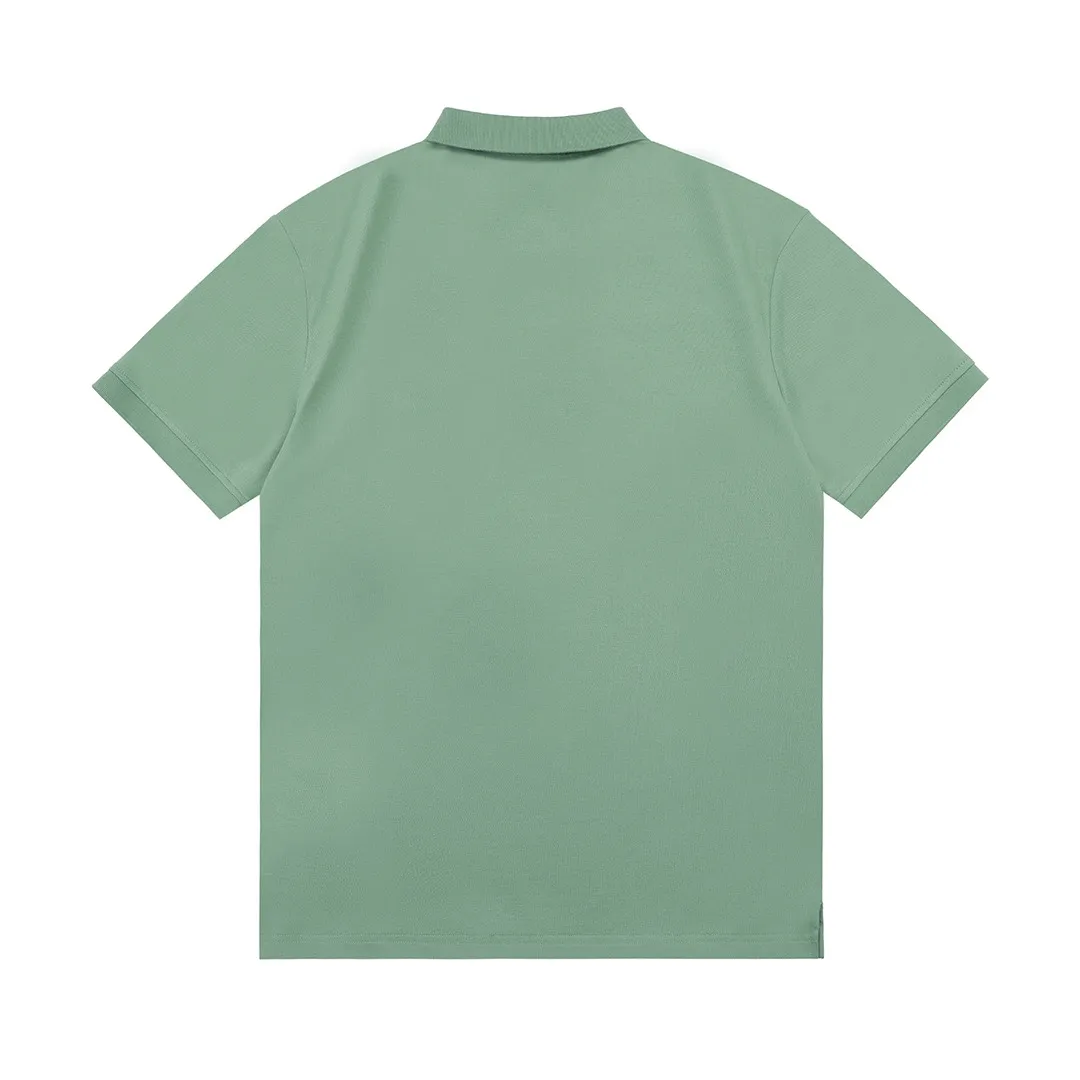 🅿️190 Celine Celine 2025 new model Arc de Triomphe logo embroidery, same style for men and women, casual polo shirt ·Customized pique cotton fabric ·Imported Tajima machine embroidery technology ·Collar tag, main mark and three labels complete Color: dark green Size: M-XXXL