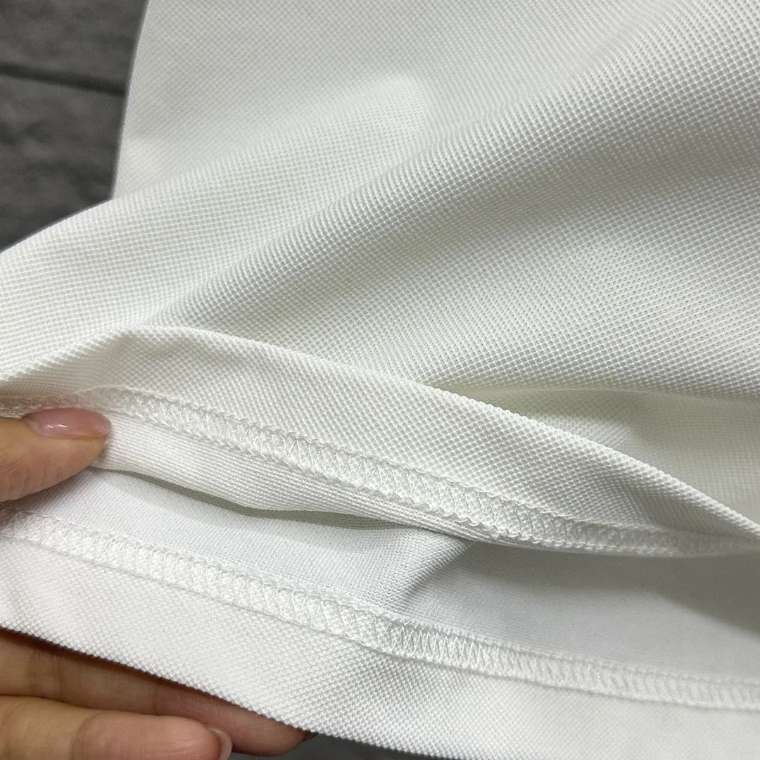 🅿️180 CELIN* Selin* short-sleeved POLO 2025 spring and summer new style, simple small embroidered pique fabric, short-sleeved polo stand-up collar, same style for men and women Size: M L XL 2XL 3XL Color: black white