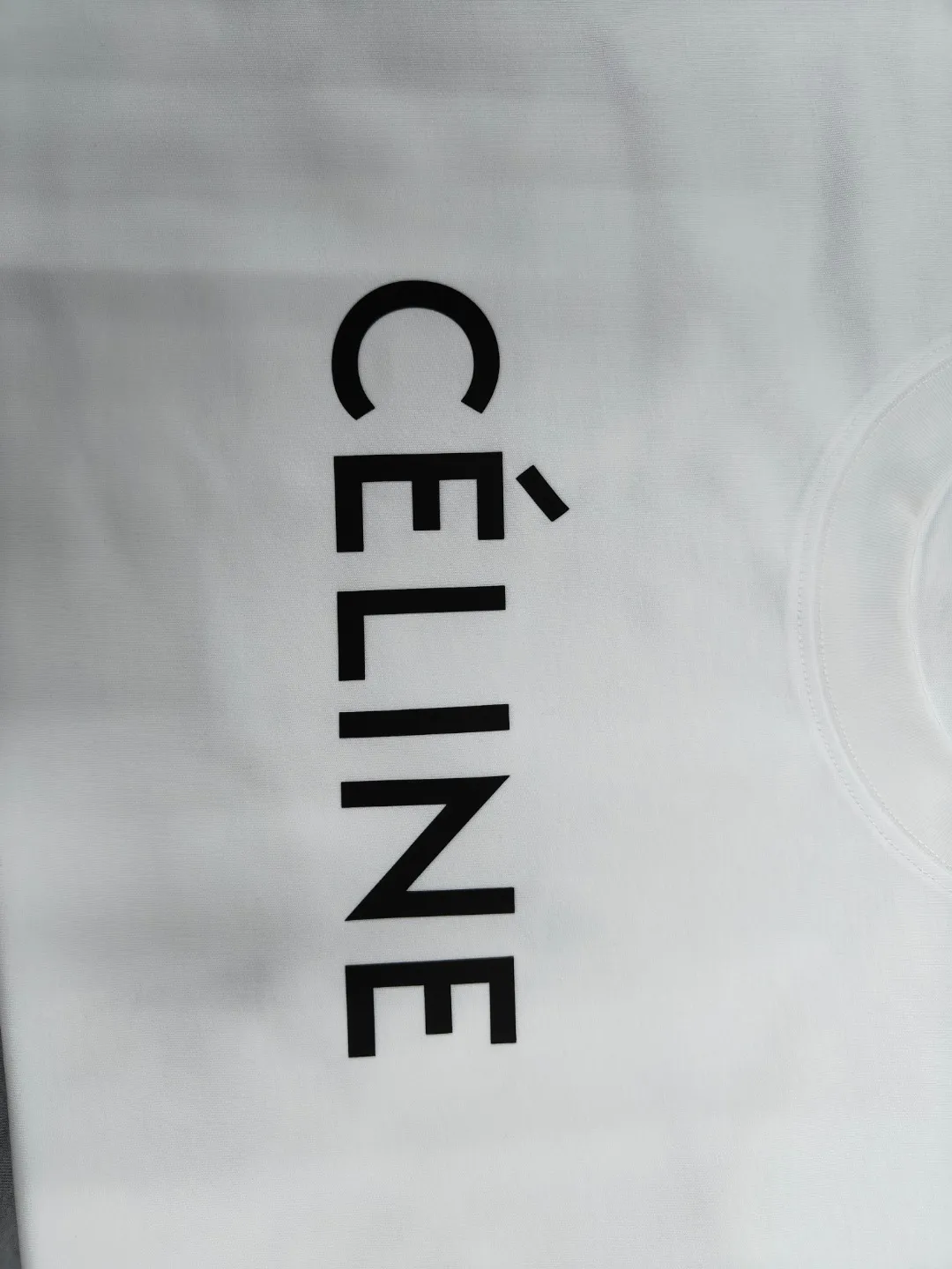 🅿️170 ✨🔥 [CELINE] 2025FW short-sleeved T-shirt, silicone thick plate letter LOGO, high-end 26s double yarn 300g fabric, heavy fabric, custom stretcher rib, same cylinder and dye, complete three standards, same style for men and women, color: black, white, size: S M L XL 2XL