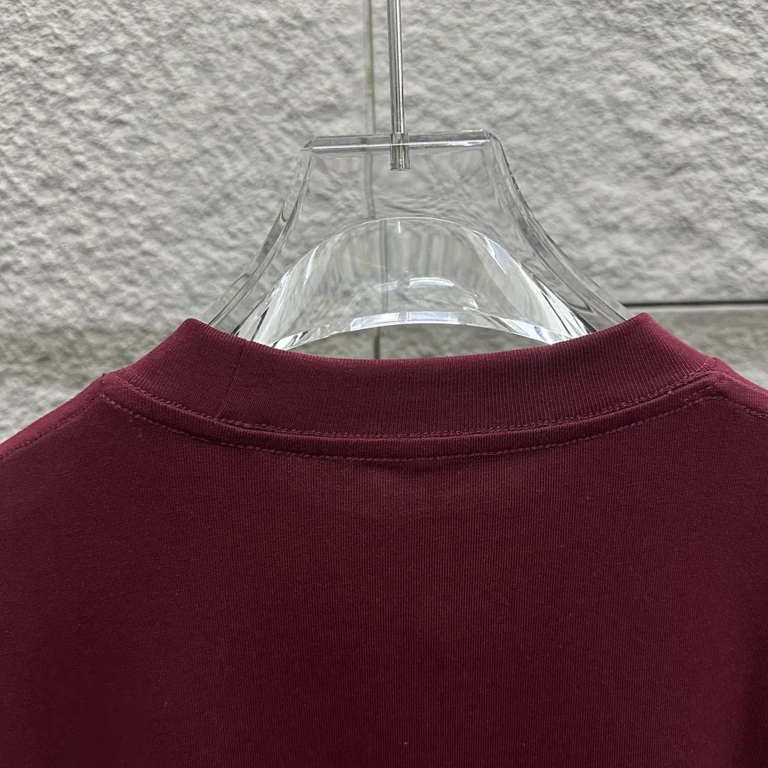🅿️180 Celi* Celi Celin 2025 Spring and Summer Style Simple letter small embroidery personalized logo Customized double yarn plain cotton fabric Short-sleeved T-shirt Uniform for men and women Color: Black White Angora Red Floral Gray Size: S (90-130 catties) M (120-150 catties) L (140-165 catties) XL (160-180 pounds) XXL (180-210 pounds)