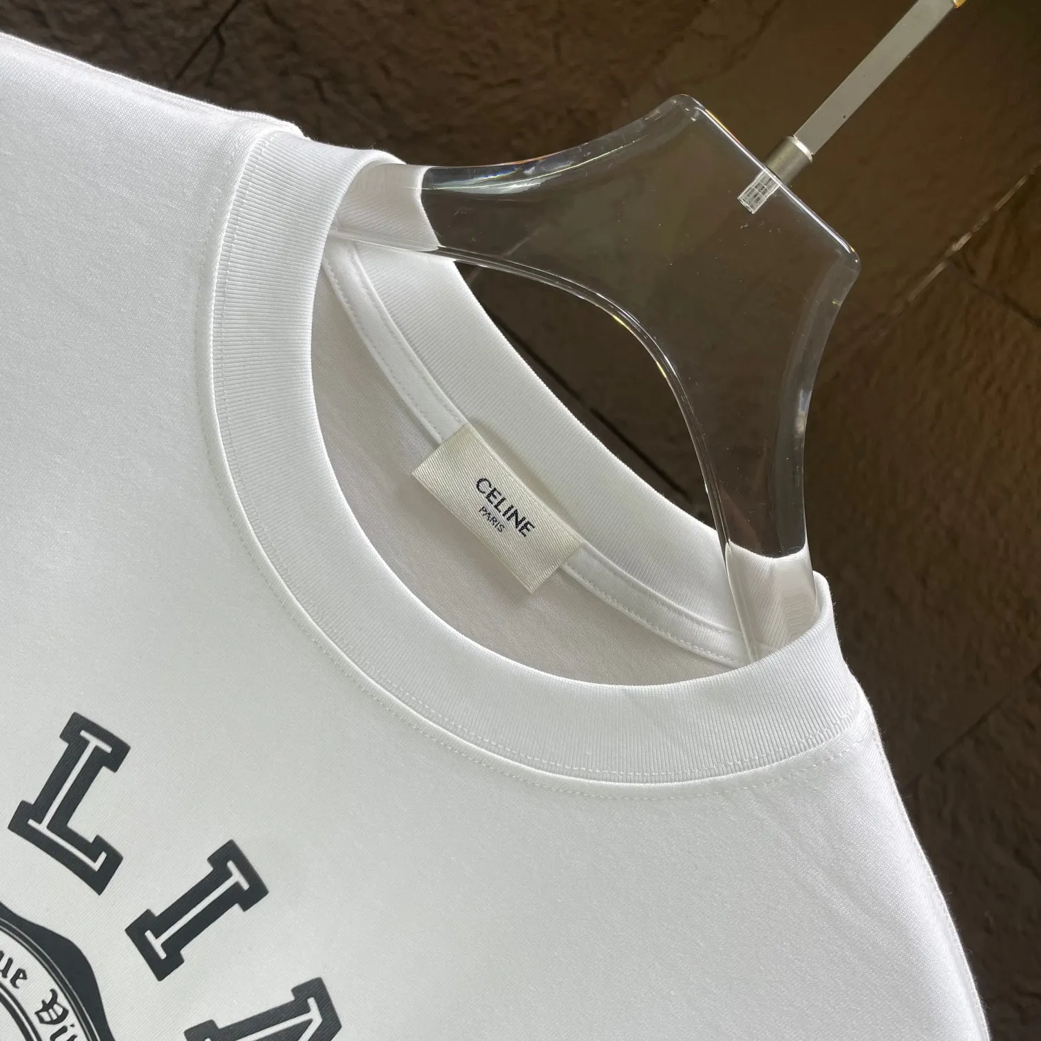 🅿️170 CELIN* 2025 spring and summer new short-sleeved T-shirt heavy cotton letter print color: black white code number: S M L XL XXL