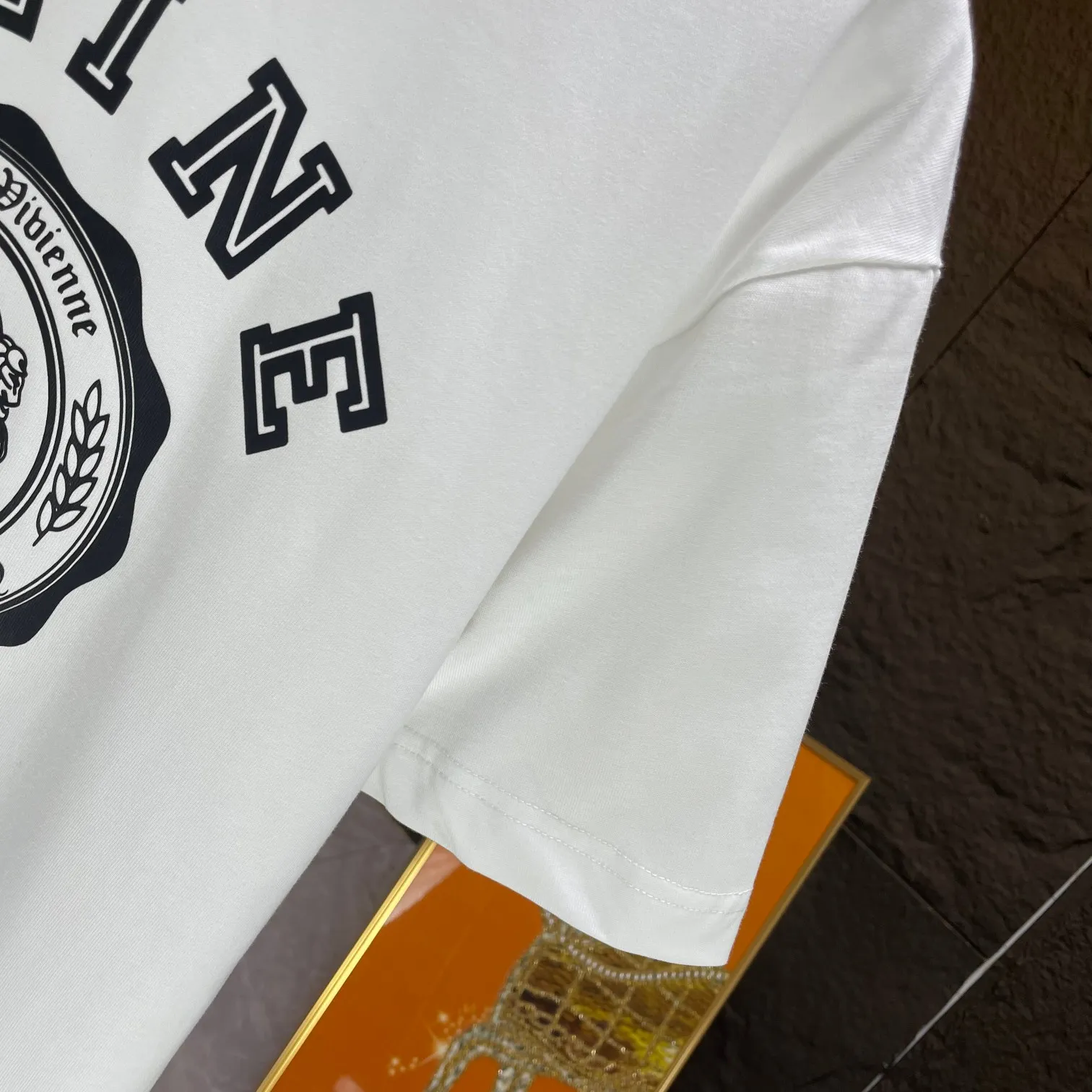🅿️170 CELIN* 2025 spring and summer new short-sleeved T-shirt heavy cotton letter print color: black white code number: S M L XL XXL