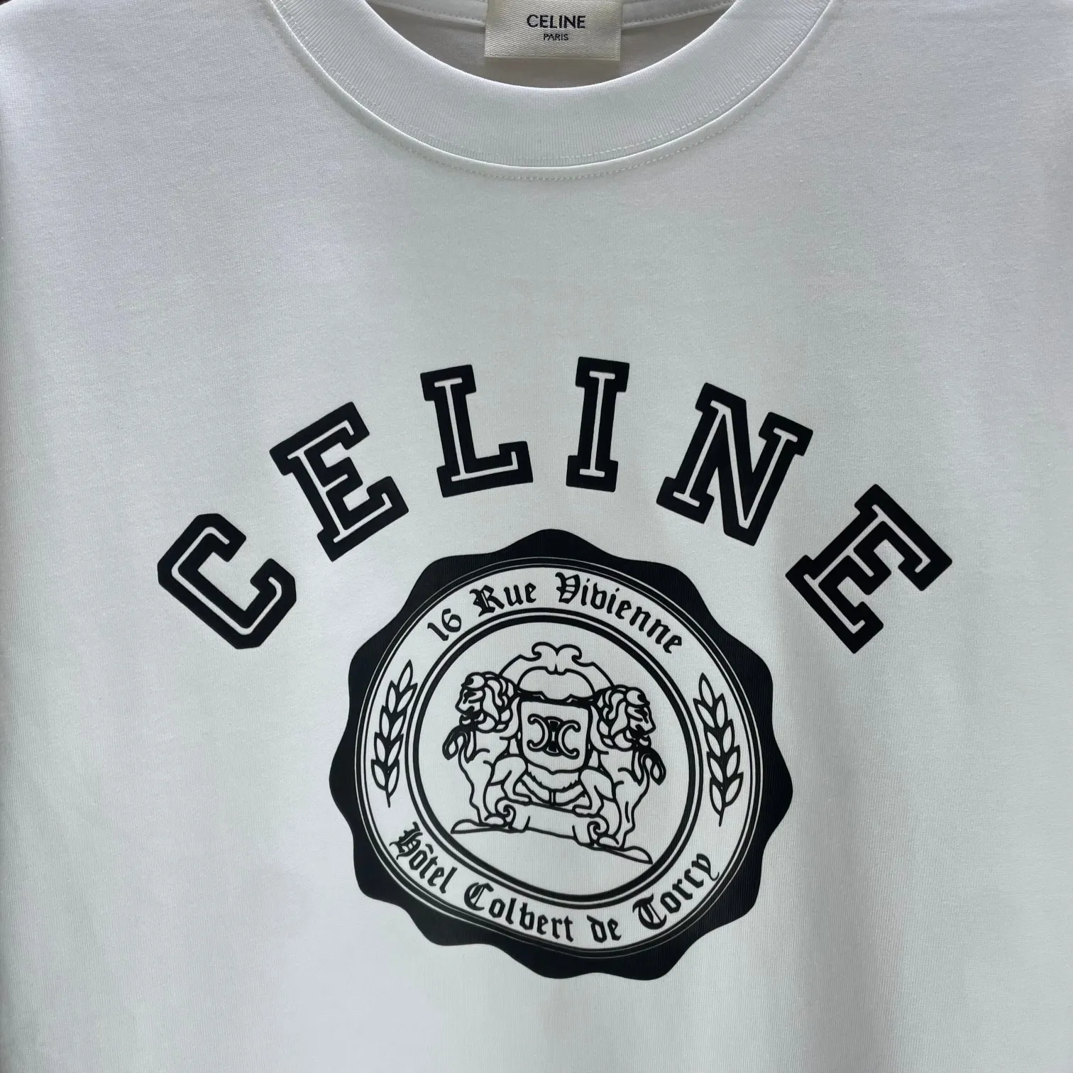 🅿️170 CELIN* 2025 spring and summer new short-sleeved T-shirt heavy cotton letter print color: black white code number: S M L XL XXL