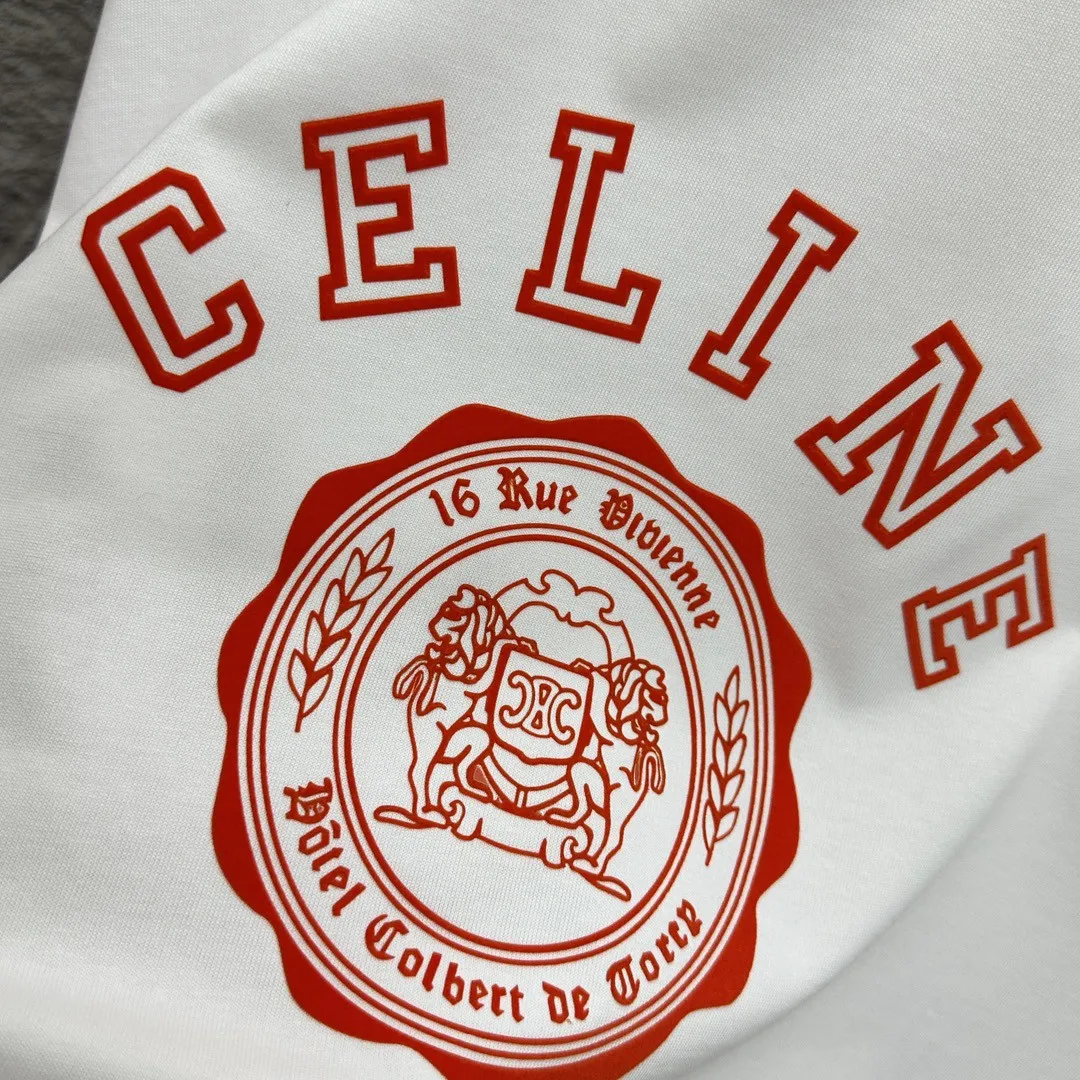 🅿️180 Celi* Celi Celin 2025 spring and summer style Simple letter flocking process personalized logo Customized double yarn plain cotton fabric Short-sleeved T-shirt Uniform for men and women Size: S (90-130 catties) M (120-150 catties) L (140-165 catties) XL (160-180 catties) XXL (180-210 pounds) Color: black white