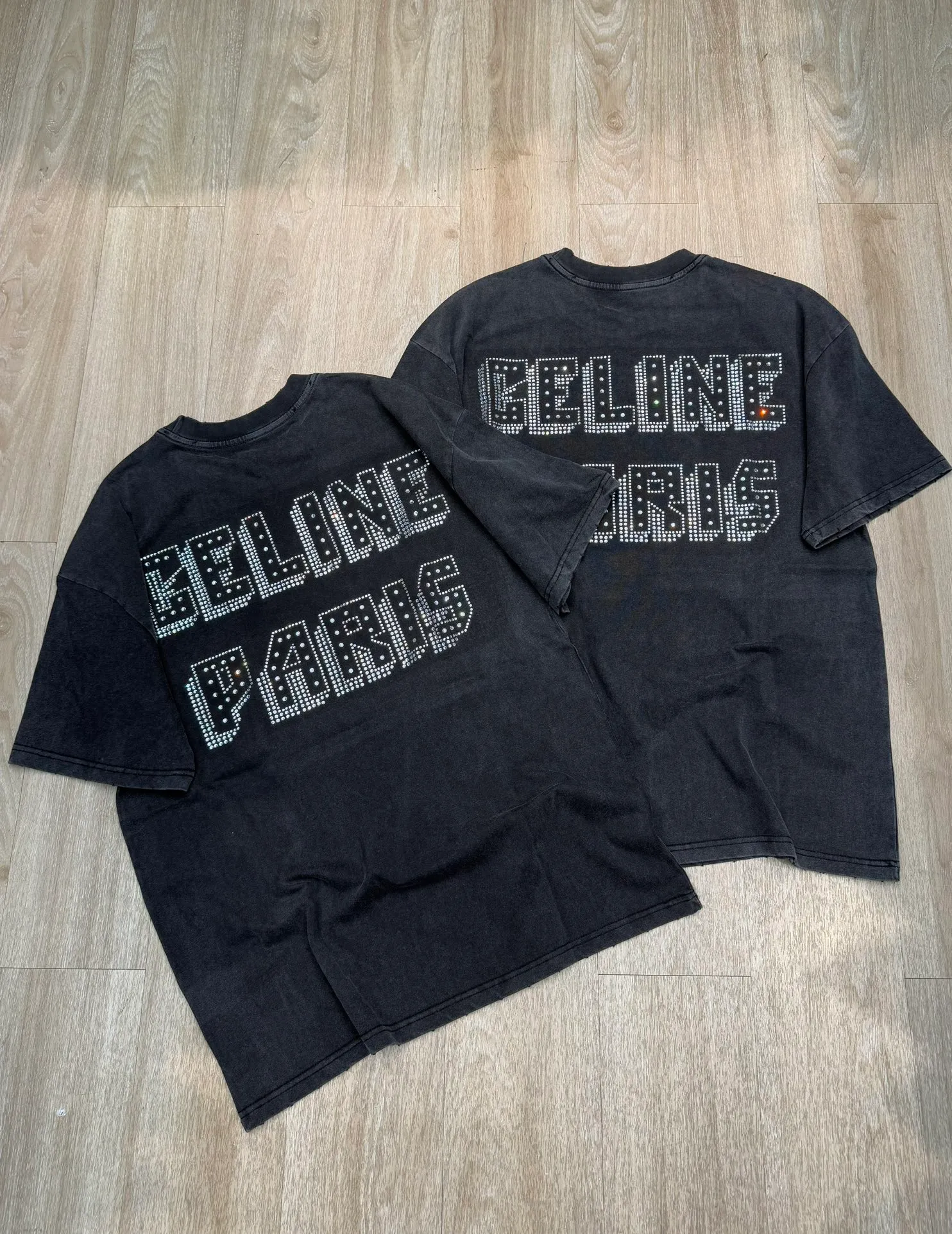 🅿️158 M248#Celine•🇫🇷25ss new style distressed washed and ironed short-sleeved T-shirt ✅✅✅ Focus on quality and compare at will Size: S M L Color: Black