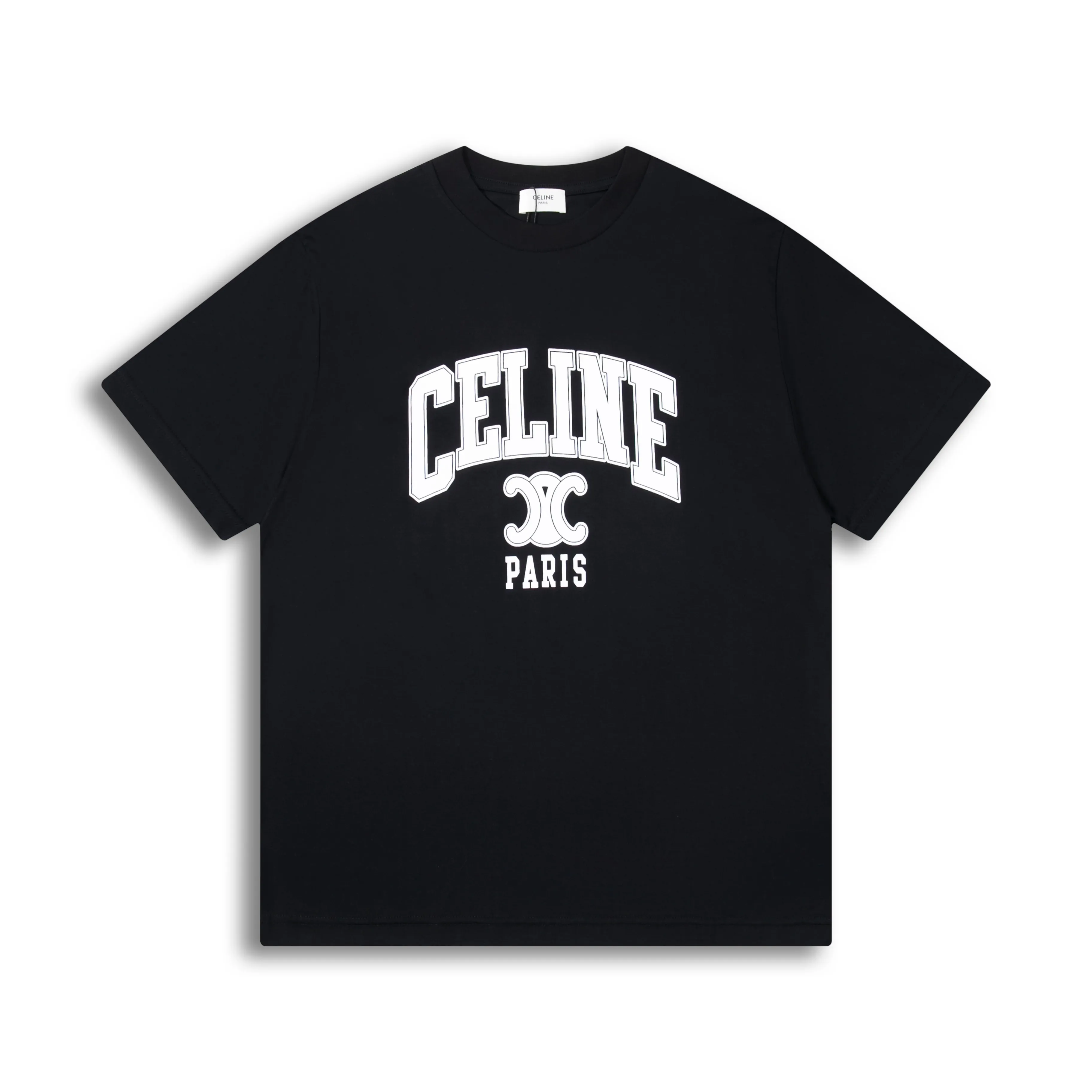 🅿️170 Correct version of high quality Celine Arc de Triomphe 2025ss spring and summer new style printed logo letters round neck short-sleeved T-shirt for men and women SIZE: XS S M L
