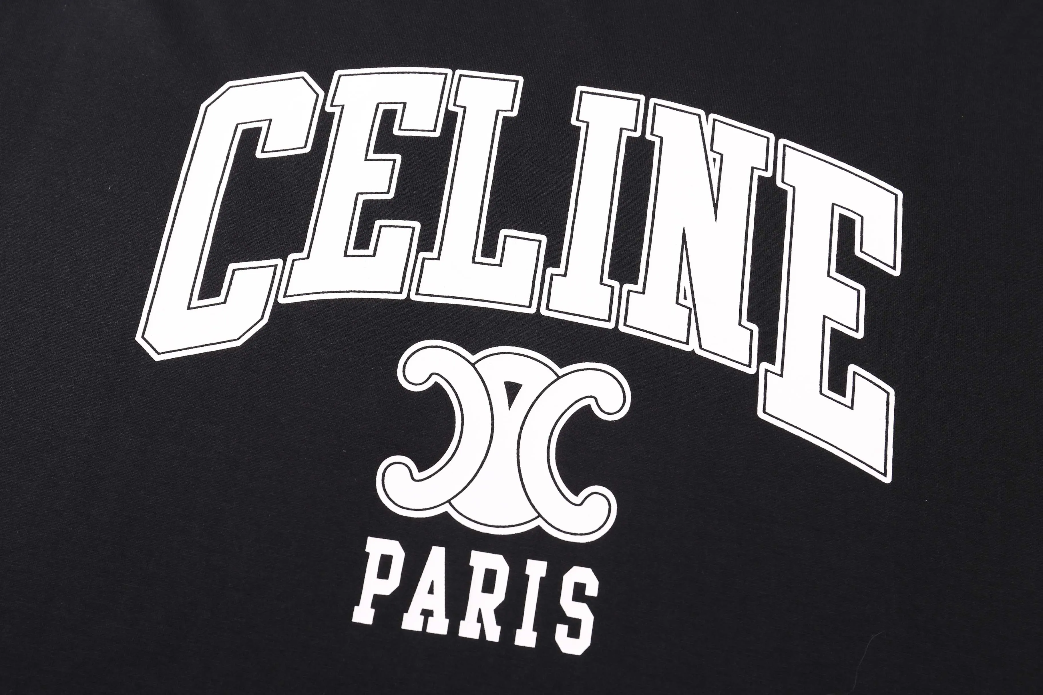 🅿️170 Correct version of high quality Celine Arc de Triomphe 2025ss spring and summer new style printed logo letters round neck short-sleeved T-shirt for men and women SIZE: XS S M L