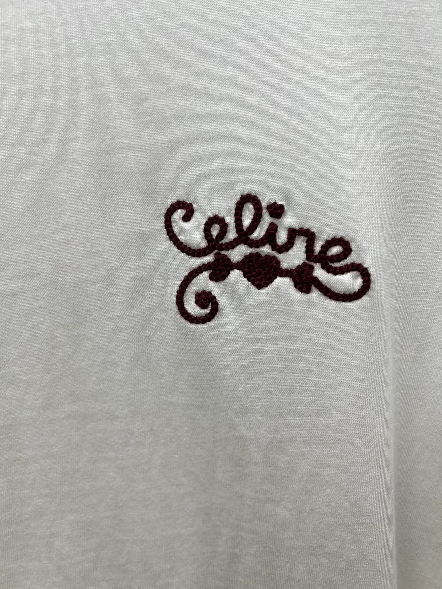 🅿️240 Celine 25ss new Chinese Valentine's Day limited edition T-shirt short sleeves, 100% cotton CELINE badge embroidery, classic round neck short sleeves, contrasting ribbed trim, made in Portugal. Size: S.M.L.