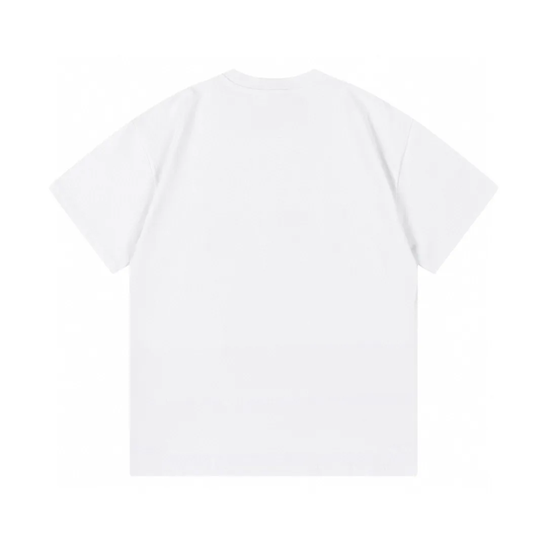 🅿️170 Celine 2025 new style customized woolen Arc de Triomphe letter logo, same style for men and women, short-sleeved T-shirt ·Customized 280g 100% double yarn pure cotton fabric ·Dyeing 32 counts double-strand thread ·Collar label, hangtag, main mark and three labels complete Color: White Size: XS S M L
