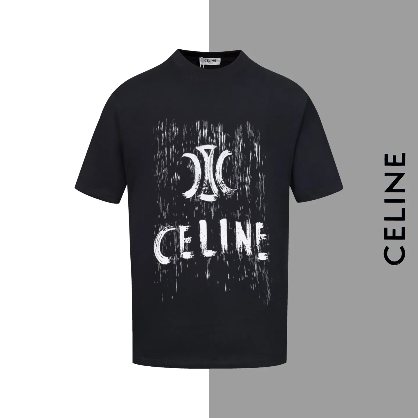 🅿️170 Style #Z5 Celine limited letter logo printed round neck short sleeves Same style as CELINE official website Fabric: 32-count double yarn 280g pure cotton fabric Weaving and dyeing threads of the same color in the same cylinder Process: imported machine white ink direct-jet printing process Supporting: complete three-label cardboard oil paper code sticker packaging High-temperature pre-shrinking process before production, no shrinkage and deformation Imported machine professional plate making os version can wear up to 200 pounds The size is measured manually. The error of 2-3cm is normal. Color: black white size: s m l xl