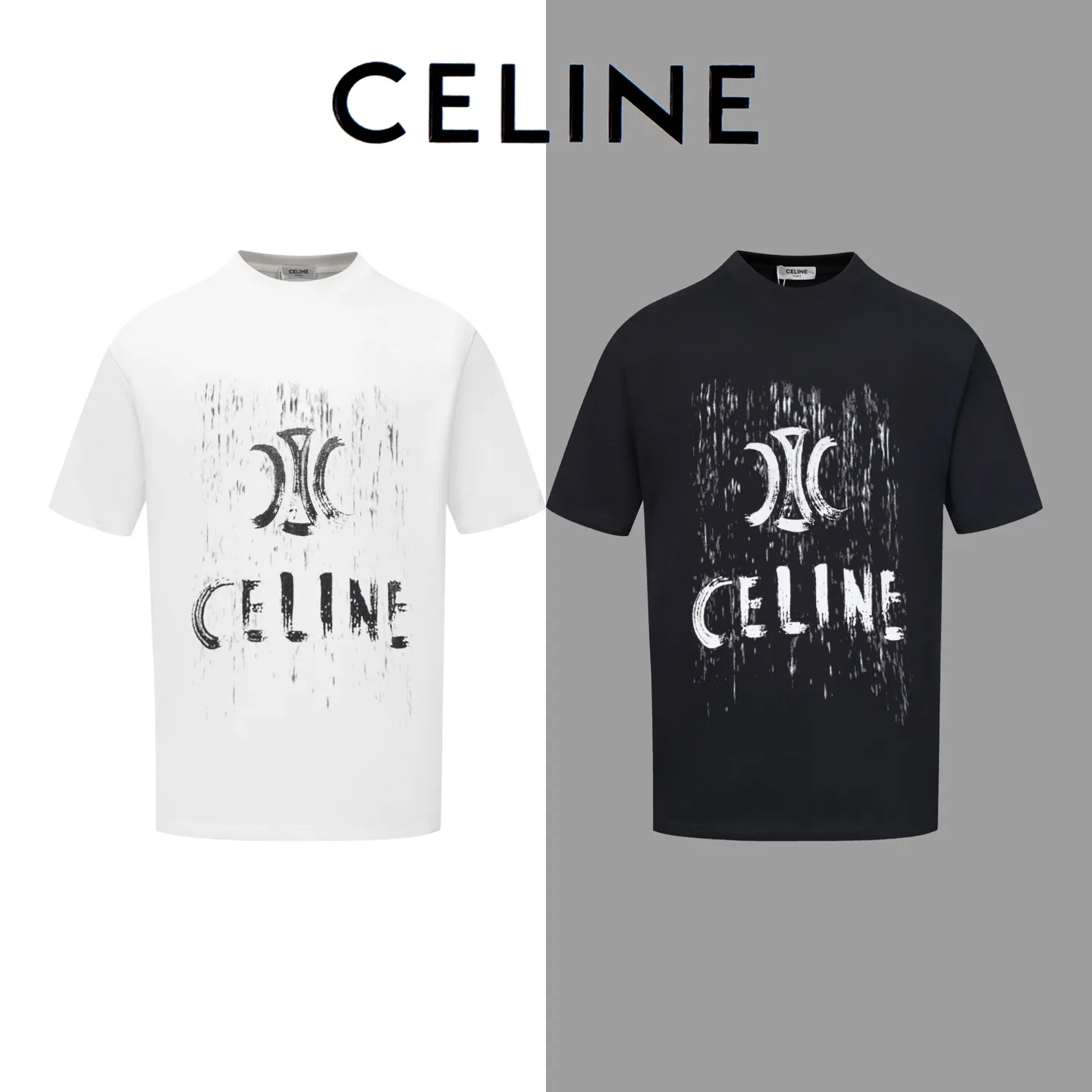 🅿️170 Style #Z5 Celine limited letter logo printed round neck short sleeves Same style as CELINE official website Fabric: 32-count double yarn 280g pure cotton fabric Weaving and dyeing threads of the same color in the same cylinder Process: imported machine white ink direct-jet printing process Supporting: complete three-label cardboard oil paper code sticker packaging High-temperature pre-shrinking process before production, no shrinkage and deformation Imported machine professional plate making os version can wear up to 200 pounds The size is measured manually. The error of 2-3cm is normal. Color: black white size: s m l xl