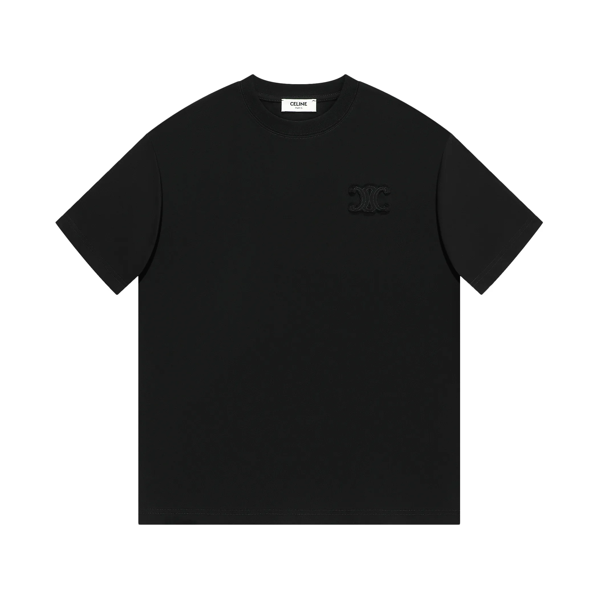 🅿️170 Celin* Celin LOGO embroidery stickers with hand-cut letters‼ ️Short-sleeved T-shirt® *Customized 280g cotton fabric, the fabric is soft, skin-friendly and comfortable *Laminated letter logo on the front *A very simple and elegant one that is unparalleled in terms of upper body comfort, interpreting your luxury and taste, and creating your fashionable charm. ⚠️Washing method: It is recommended to dry clean or wrap the reverse side in a laundry bag and machine wash it quickly in cold water and let it dry naturally! ⚠️ Unisex style 𝐂𝐎𝐋𝐎𝐔𝐑: White Black 𝐒𝐈𝐙𝐄: S-XL