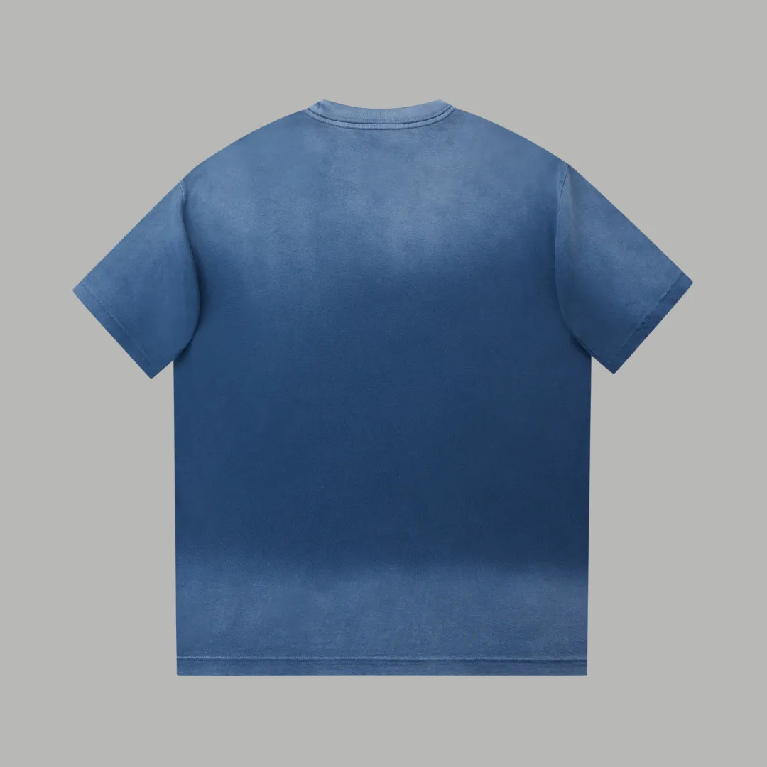 🅿️230 ✨CEL✨🆕25SS Spring and Summer New Style Distressed Printed Short Sleeves Light Luxury Essential Item for Men and Women's Daily Commuting Correct Version Welcome to Compare Detailed Features · 280g 100% pure cotton double yarn jersey fabric · Custom dyed in the same cylinder, special thickened 32 count double-ply 1X1 thread · Wow glue patch . Ready-made garment dyeing Then do the faded fried snowflake process, then wash it to make it look old. Common washing improves the effect · Double-needle stitching across seams · Original main mark, washed tag, branded moisture-proof paper packaging Color: black/green/blue/coffee/ Size: S/M/L/XL
