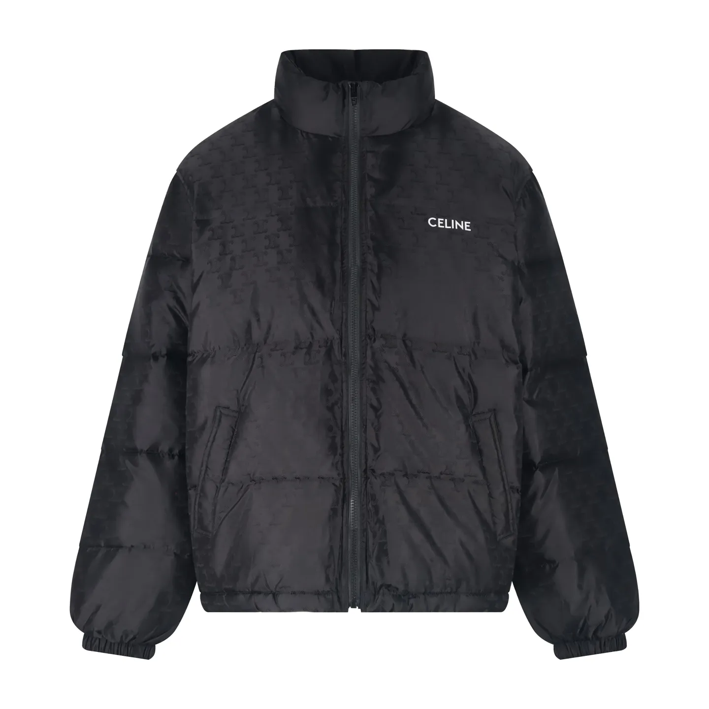 🅿️1000 [Exclusive supply] Celine dark pattern all-over printed down jacket with excellent windproof and waterproof performance: The fabric is treated with a special process and has excellent windproof and waterproof performance, which can provide effective protection in bad weather and ensure the warmth and comfort of the wearer. Laser jacquard technology: Using advanced laser jacquard technology, the surface of the fabric forms a concave and convex texture, which has a strong three-dimensional effect and a more obvious 3D effect, adding a unique visual beauty to the entire down jacket. High-quality filling: 90% white goose down is used as the filling, with a fill power of 700, ensuring the down jacket has excellent thermal insulation performance. At the same time, the filling has been strictly screened and processed and is not prone to lint, ensuring comfort and durability. Stand-up collar and cuff design: The stand-up collar and cuffs are elasticated, which effectively prevents wind and warmth, and improves the practicality of wearing. Hardware accessories such as zippers are customized one-to-one from the original factory, made of tungsten gold, with exquisite details and durability. Jacquard pattern: The dark jacquard pattern is clear, delicate, and the color is full and even, showing the Celine brand's deep understanding and pursuit of fashion and aesthetics. Exquisite sewing technology: the overall sewing lines are smooth, the stitches are even, and there are no excess threads or rough edges. Size:50-52-54-56