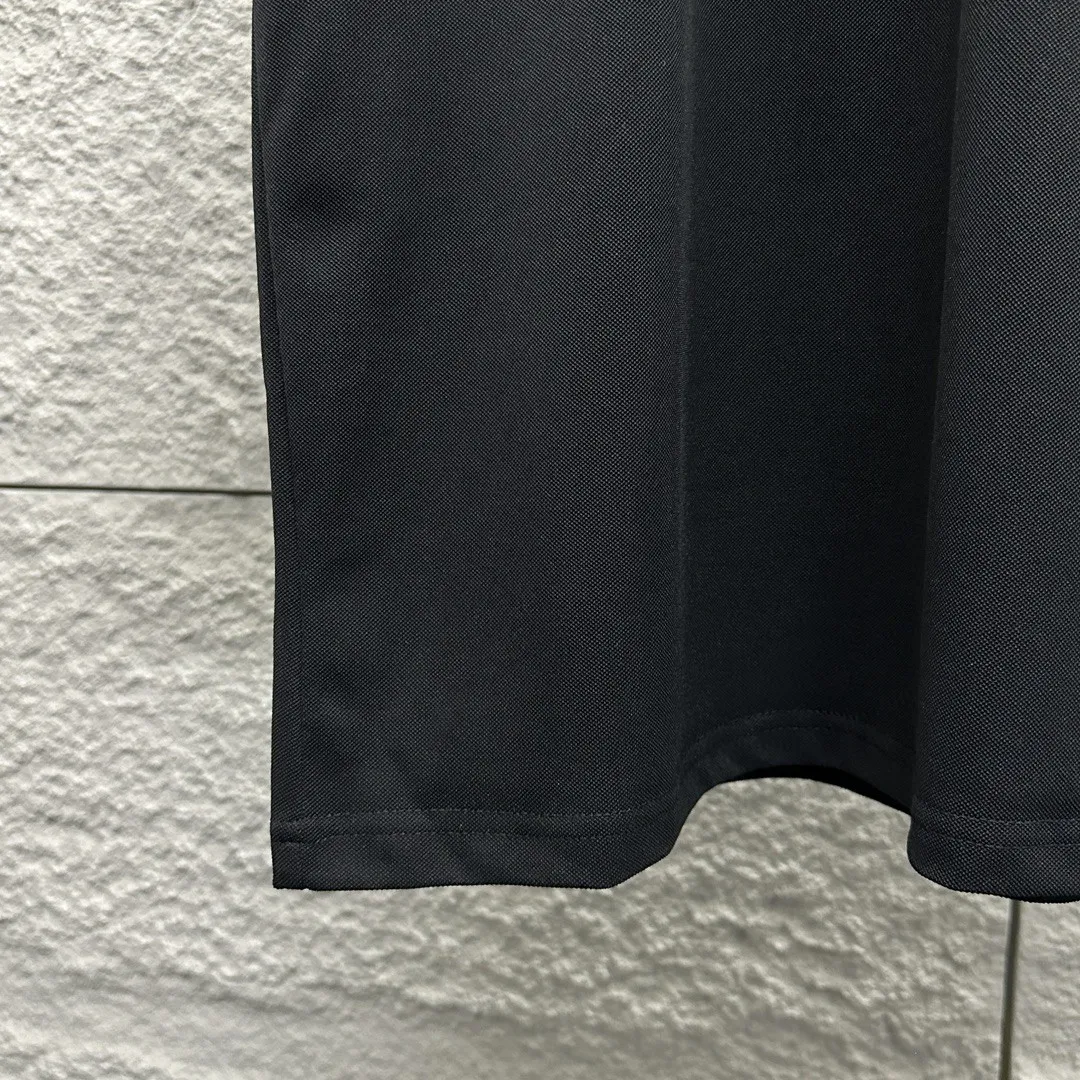 🅿️180 CELIN* Selin* short-sleeved POLO 2025 spring and summer new style, simple small embroidered pique fabric, short-sleeved polo stand-up collar, same style for men and women Size: M L XL 2XL 3XL Color: black white
