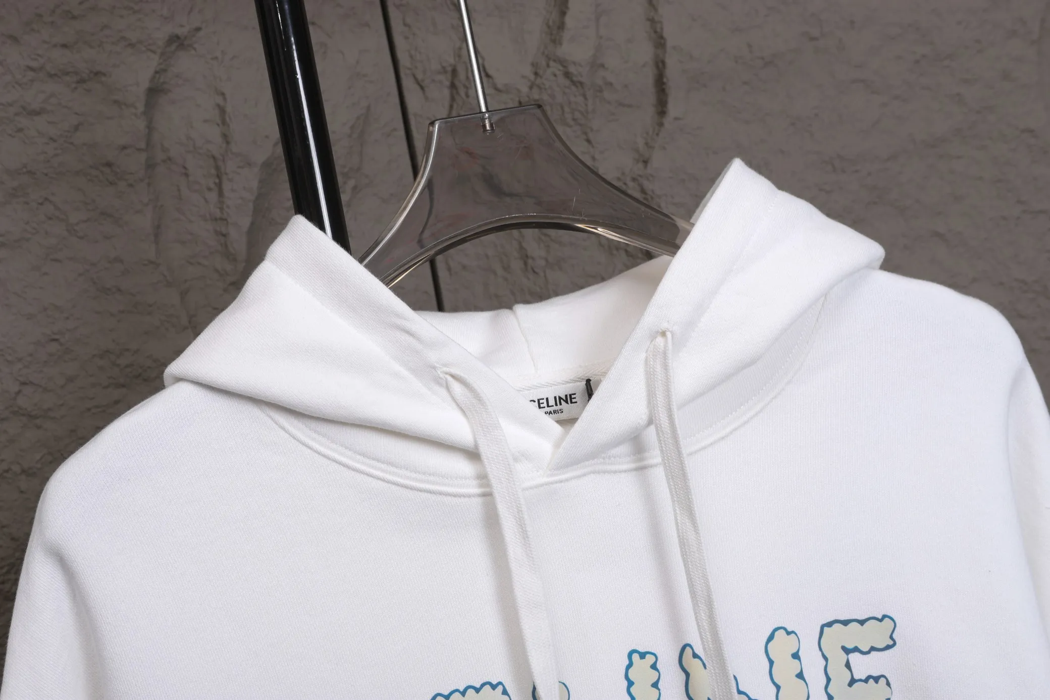 🅿️320 High quality Celine's new hooded sweatshirt, model number B10 Heavy industry graffiti printed letter hooded sweatshirt, added with cartoon elements, custom-made cotton material, mercerized, comfortable and skin-friendly. Following the reactive printing process, contrasting printing technique, exquisite pattern integration, full of ready-to-wear style. Hooded drawstring design, color, black and white, size s-xl
