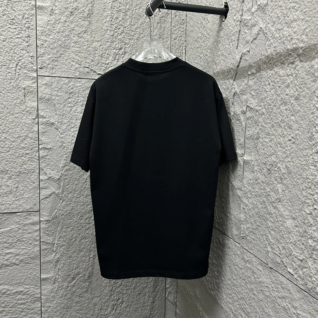 🅿️180 Celi* Celi Celin 2025 spring and summer style Simple letter printing personalized logo Customized double yarn plain cotton fabric Short-sleeved T-shirt Unisex Size: S (90-130 catties) M (120-150 catties) L (140-165 catties) XL (160-180 catties) XXL (180-210 catties) Color: black white