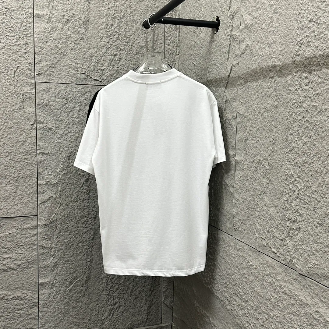 🅿️180 Celi* Celine 2025 spring and summer style Simple big C letter flocking technology Personalized logo Customized double yarn plain cotton fabric Short-sleeved T-shirt Uniform for men and women Size: S (90-130 catties) M (120-150 catties) L (140-165 catties) XL (160-180 catties) XXL (180-210 pounds) Color: black white