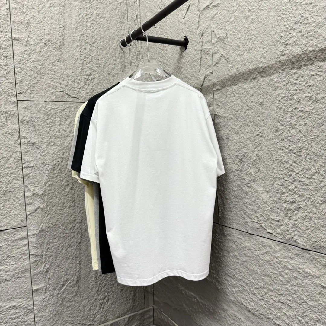 🅿️180 Celi* Celi Celin 2025 Spring and Summer Style Simple letter small embroidery personalized logo Customized double yarn plain cotton fabric Short-sleeved T-shirt Uniform for men and women Color: Black White Angora Red Floral Gray Size: S (90-130 catties) M (120-150 catties) L (140-165 catties) XL (160-180 pounds) XXL (180-210 pounds)