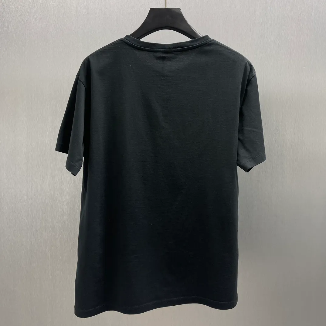 🅿️270 🧧CELI*E Gothic Embroidery Cotton Jersey T Size: S-XL CELINE Gothic Embroidery Loose fit Round neck Collar and hem decorated with contrasting ribbed trim