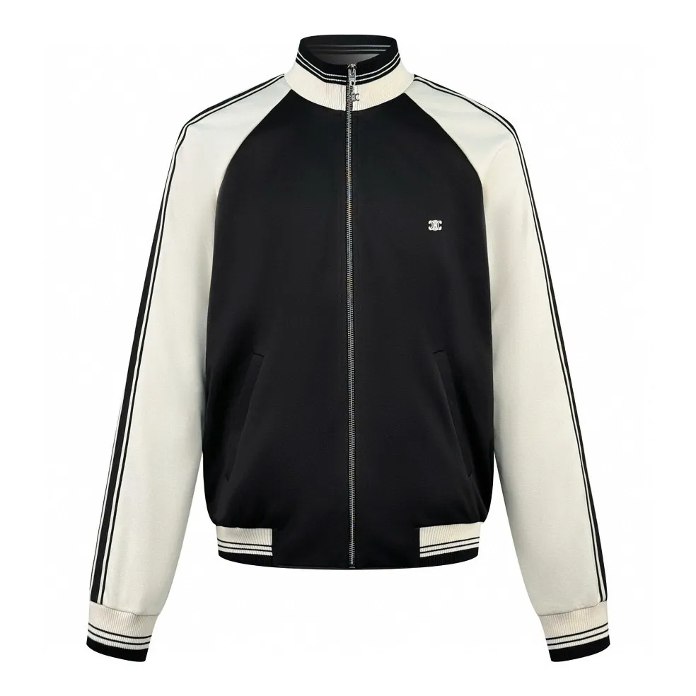 🅿️530 [Exclusive supply] Celine Arc de Triomphe embroidered jacket, originally purchased for RMB 14,000 and developed. The fabric is made of custom-made double-sided satin. It is delicate and smooth, as if caressing the early morning dew. It is comfortable and close to the skin. It is embellished with the iconic CELINE Arc de Triomphe embroidery and decorated with contrasting ribbons for sublimation. Black and off-white cleverly collide to enhance the visual impact. Simple yet stylish. Fashion and comfort coexist, playing the forefront of fashion. Unlock a new youthful attitude. Adopt imported machine embroidery technology, use advanced computer control systems and precision mechanical components to achieve Arc de Triomphe embroidery with high precision and smooth and delicate lines. The fabrics have been washed to give them a better feel and texture. They are not easy to deform, shrink or fade, and maintain their long-lasting beauty. Size:S-M-L-XL