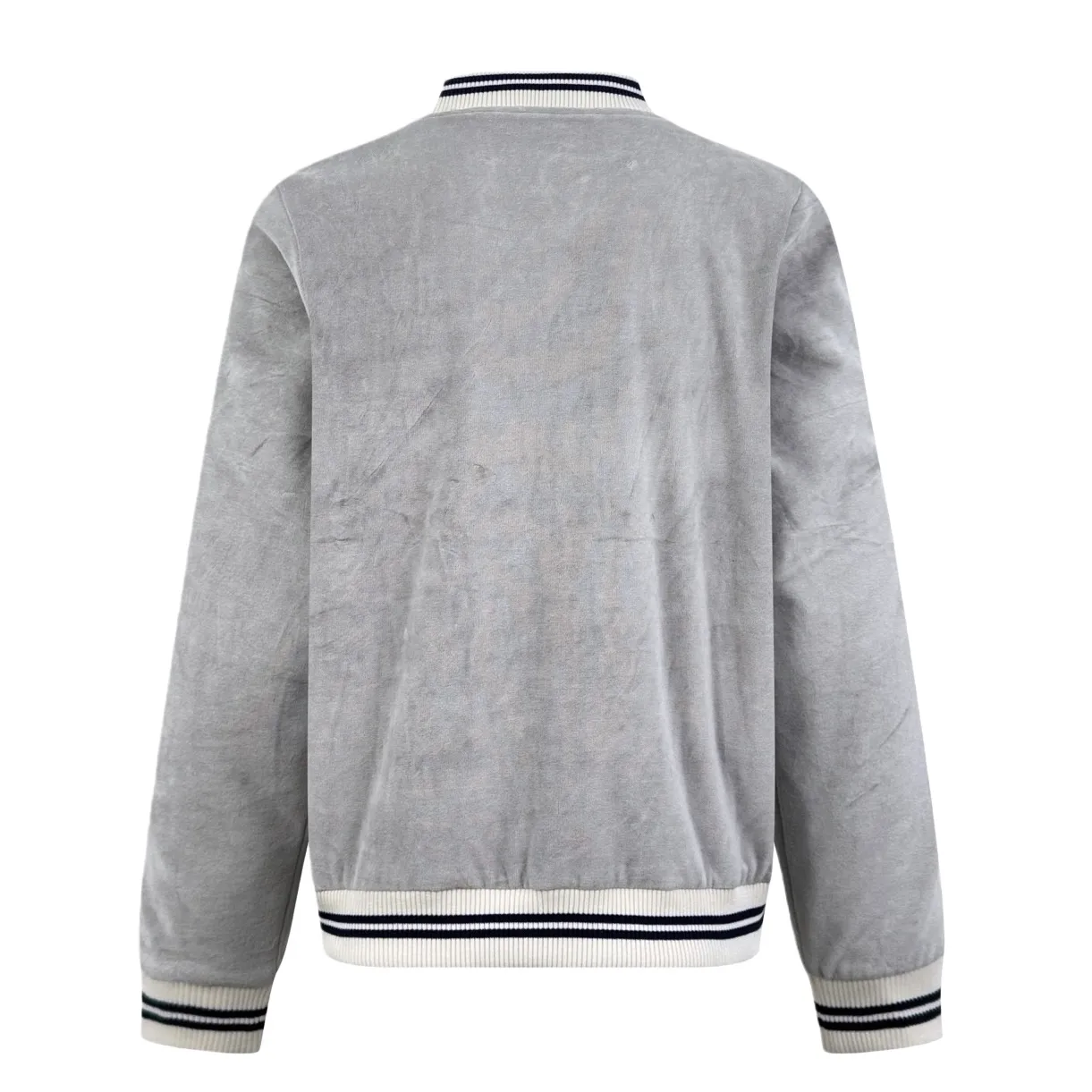 🅿️530 [Exclusive supply] Celine Arc de Triomphe embroidered suede jacket. The original purchase was RMB 14,000. The fabric is made of customized cloud-soft twin velvet matte cotton sateen. It has a soft and waxy touch and is as close to the skin as a cloud. It is based on taupe blue. The iconic CELINE Arc de Triomphe embroidery wakes up on the gray mist suede. It is fully recognizable. The contrasting ribbons are like shooting stars across the shoulders and arms. The metal zipper glows with cold light. The visual impact between movement and static. The stand-up collar is cut with neat lines. It is both strong and soft. It is a style item when taken apart. It is an atmospheric aesthetic when worn together. The suit is worry-free to wear, using imported machine embroidery technology. It uses advanced computer control systems and precise mechanical components to realize the Arc de Triomphe embroidery operation with high precision. The lines are smooth and delicate, and the fabrics have been washed. It has a better hand feel and texture. It is not easy to deform, not easy to shrink, not easy to fade, and maintains long-term beauty. Size:S-M-L-XL