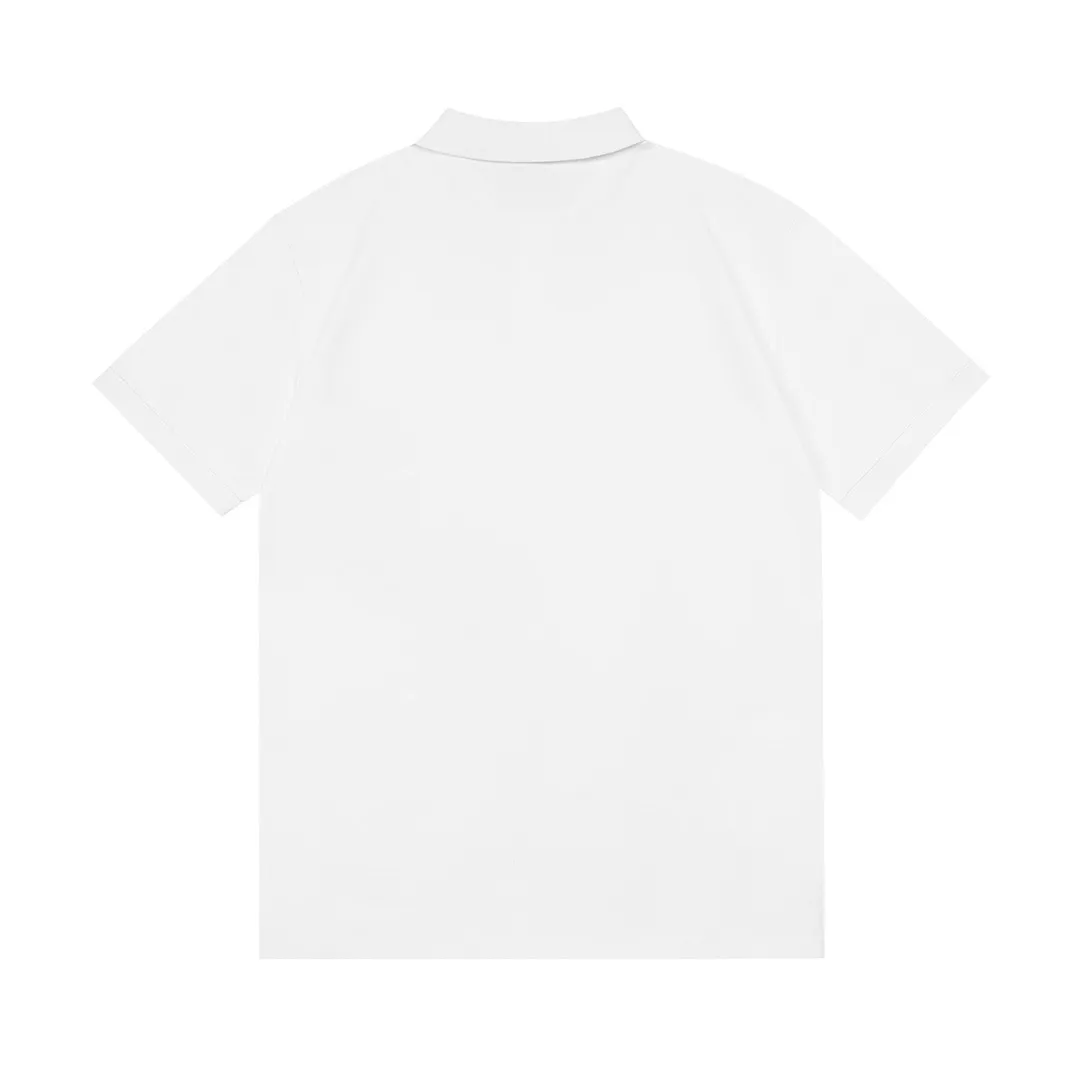 🅿️190 Celine 2025 new Arc de Triomphe logo embroidery, same style for men and women, casual polo shirt ·Customized pique cotton fabric ·Imported Tajima machine embroidery technology ·Collar tag, main mark and three labels complete Color: White Size: M-XXXL