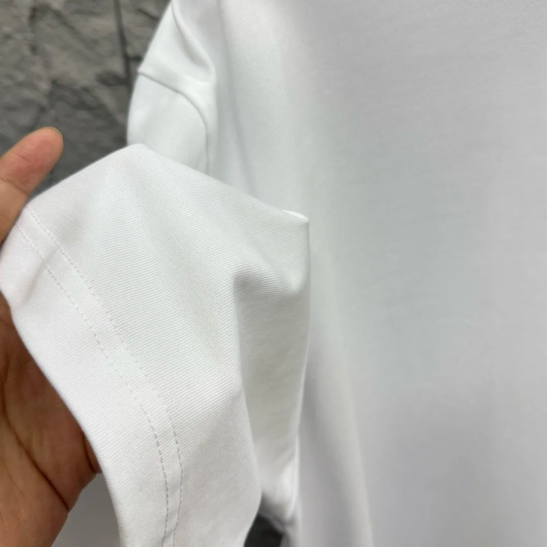 🅿️180 Celi* Celine 2025 spring and summer style Simple letter printing personalized logo Customized double yarn plain cotton fabric Short-sleeved T-shirt Unisex Size: S (90-130 catties) M (120-150 catties) L (140-165 catties) XL (160-180 catties) XXL (180-210 catties) Color: black white