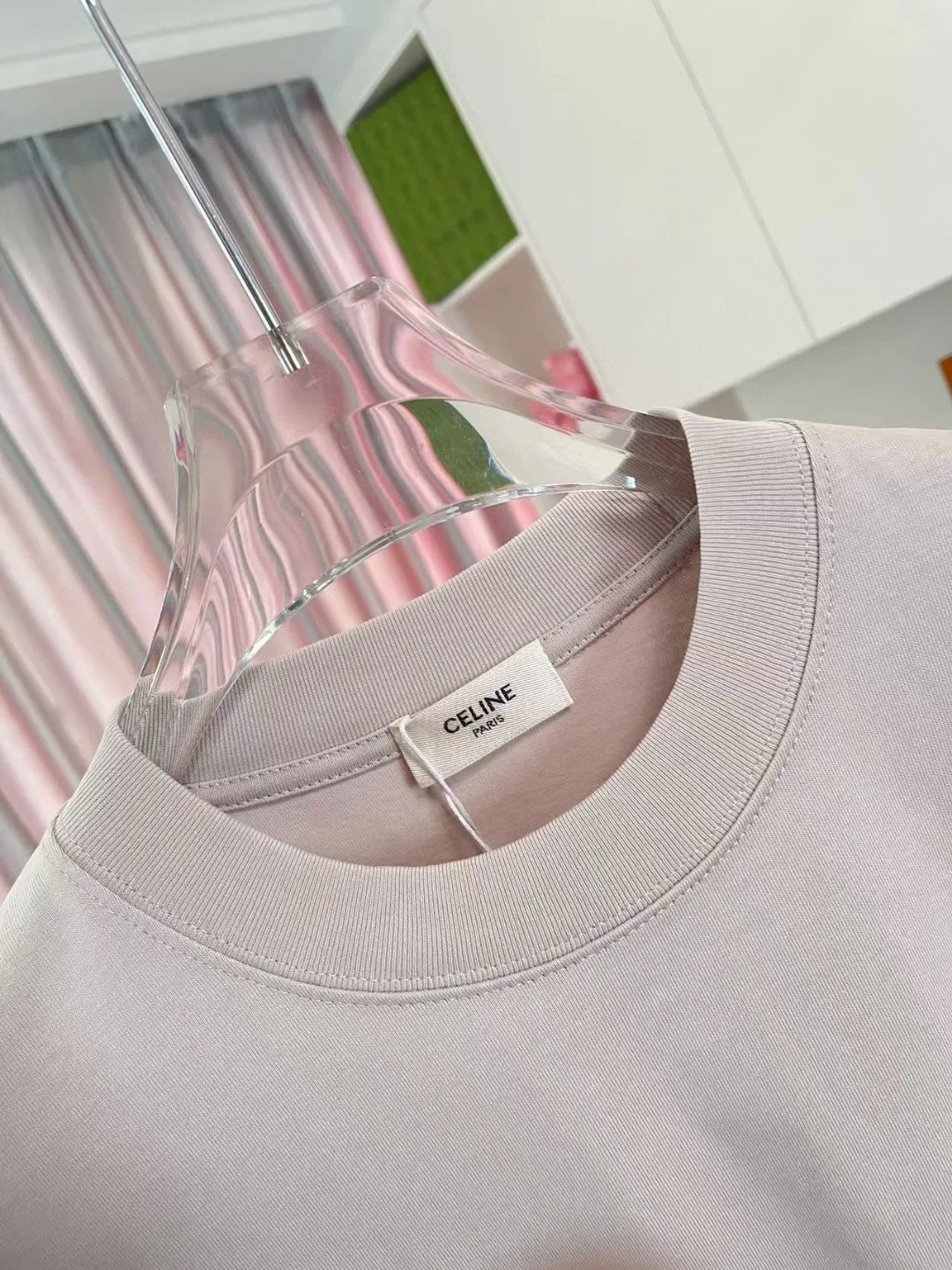 🅿️170 Celine Celine 2025 summer new style personalized letter logo printing customized fabric 300g short-sleeved T-shirt same style for men and women Size: S M L XL XXL five sizes Color: black white pink iron gray