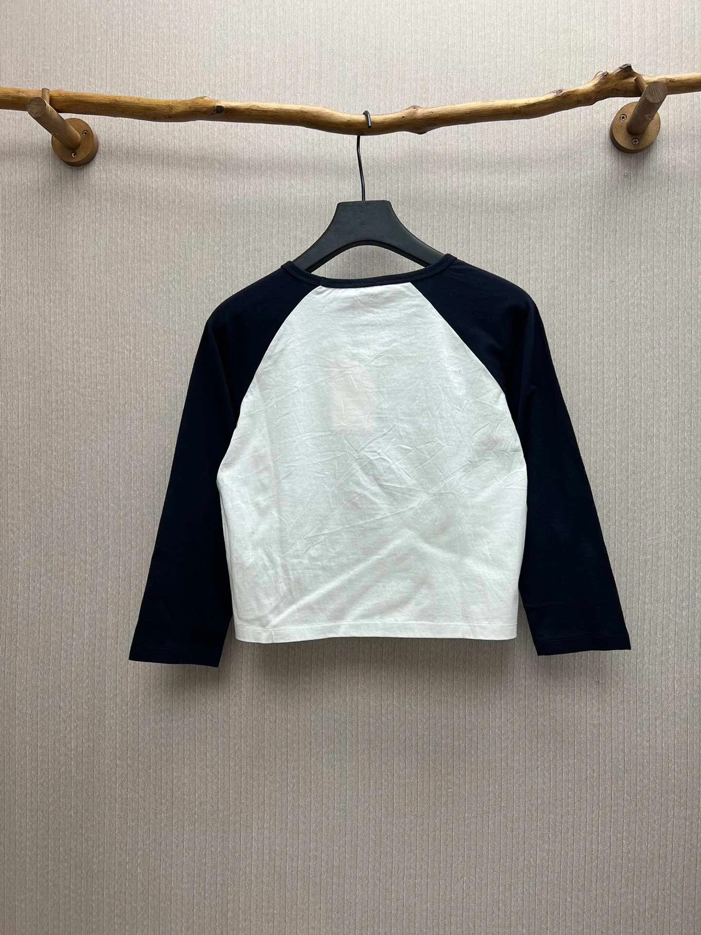 🅿️290 Celine 25ss new contrast letter Logo printed round neck long-sleeved T-shirt women's size: S.M.L.