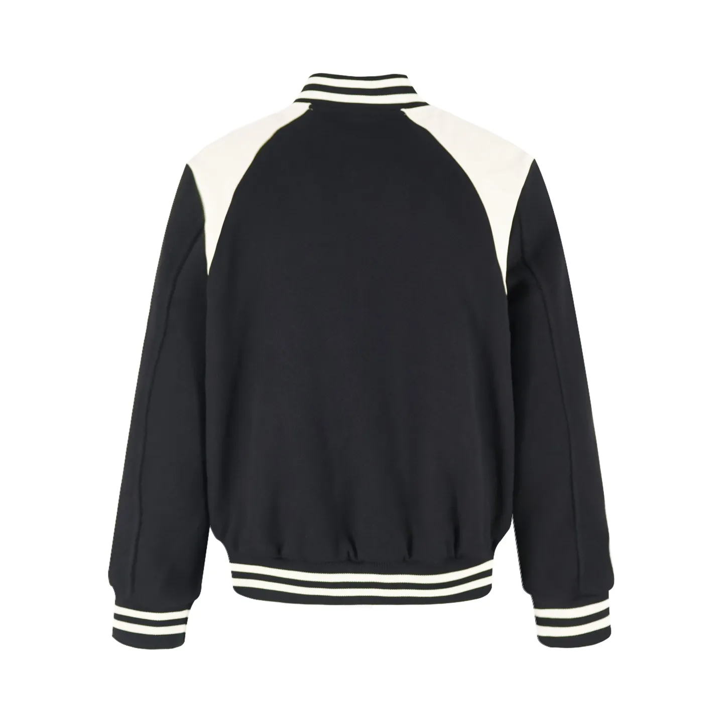 🅿️1160 [Exclusive supply] Celine 24SS patchwork leather baseball jacket. The original version was purchased for 24,000 and developed. It took 1 month to customize the 90% woolen material. Excluding the patchwork part, a single piece of clothing weighs up to 1kg, which is extremely costly. The custom-woven wool jacquard threads imported from Germany will not deform, fade or pill (ordinary machines cannot achieve this effect at all). The top layer of imported lambskin is used. The wrinkle texture is incomparably good. It is hand-cut and meticulously crafted. The stitching position is very technical. Whether the whole garment looks good or not depends on this position. Customized full set of auxiliary materials, engraved electroplated buttons, original mold opening, up to four digits, no difference. Comes with original washed label hangtag. Size:46-48-50-52