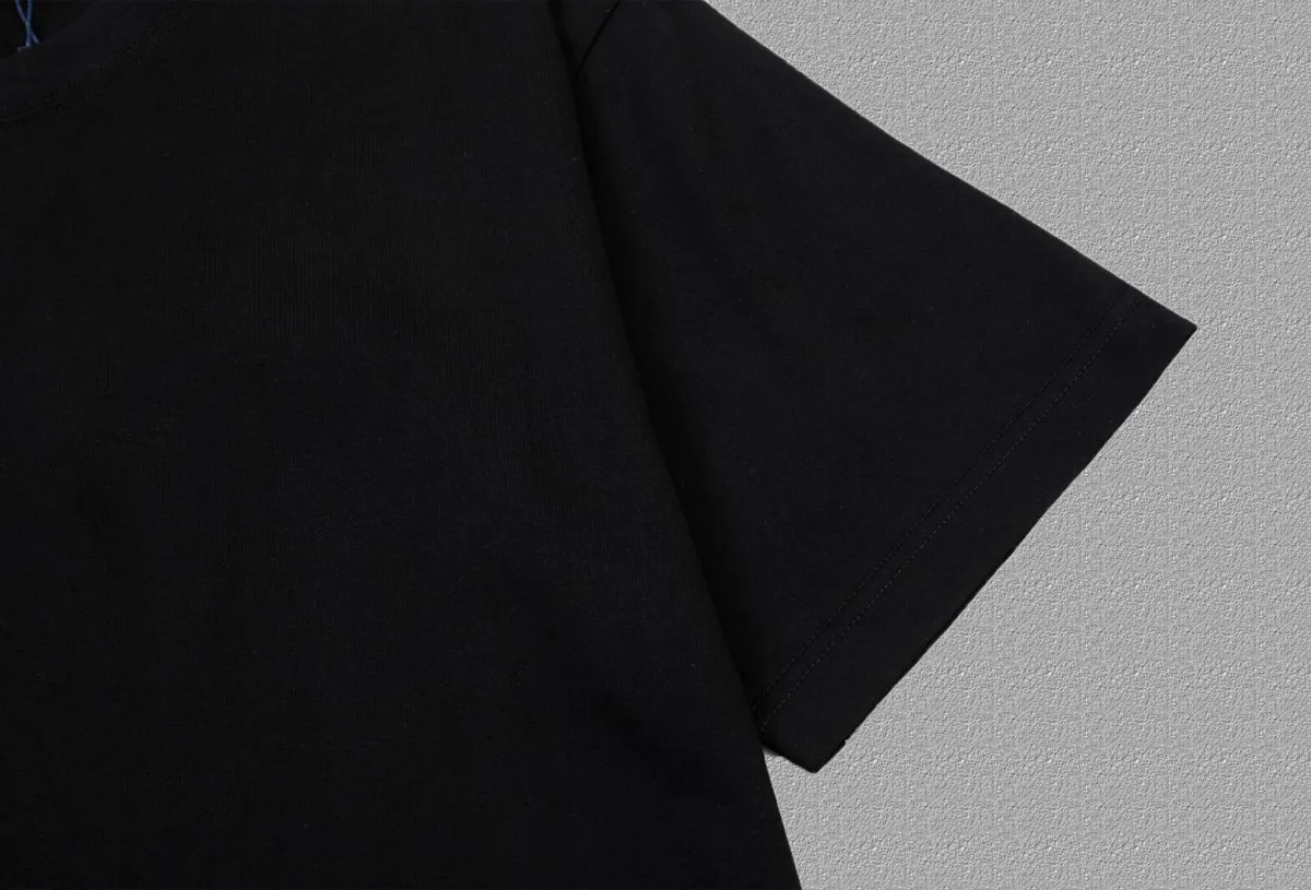 🅿️170 ✨🔥 [CELINE] 2025FW short-sleeved T-shirt, letter LOGO printing, high-end 26s double yarn 300g fabric, heavy fabric, custom stretcher rib, same vat and dye, complete three standards, same style for men and women, color: black, white, size: S M L XL 2XL
