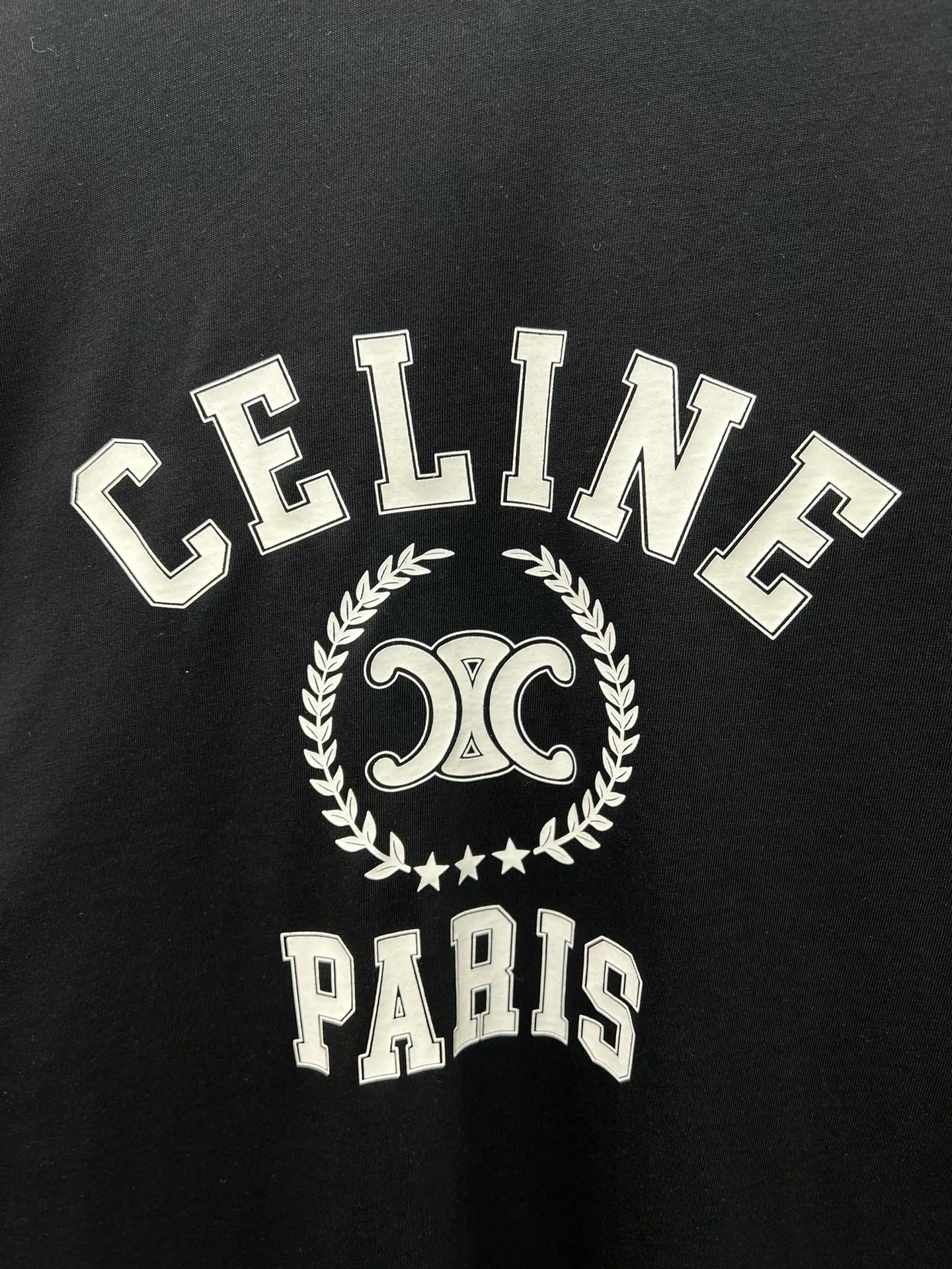 🅿️280 Celine 25ss new printed loose fit, raglan sleeve T-shirt, high version, women's style, black and white, code number: S.M.L.