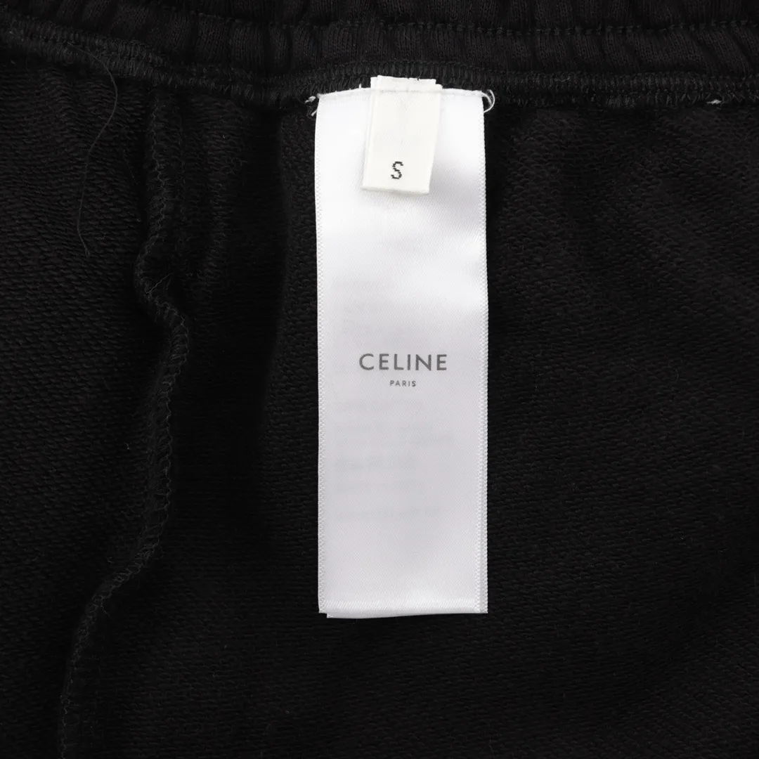 🅿️500 CELINE/Celine embroidered letter LOGO terry cotton drawstring sweatpants CE is famous for its advanced minimalism. This design is fashionable and refreshing, with a sense of accent. Using two simple materials, I feel that the most beautiful color matching in the world should be like this. The turquoise letter logo embroidery on the trouser legs is the most important finishing touch in the trousers, adding to the overall sense of layering. The embroidery details and full texture express the ingenuity of these pants. Made of 100% terry knitted cotton fabric, exclusively customized fabric, the pants can be thrown away casually, and the texture is visible! ! size：S-L