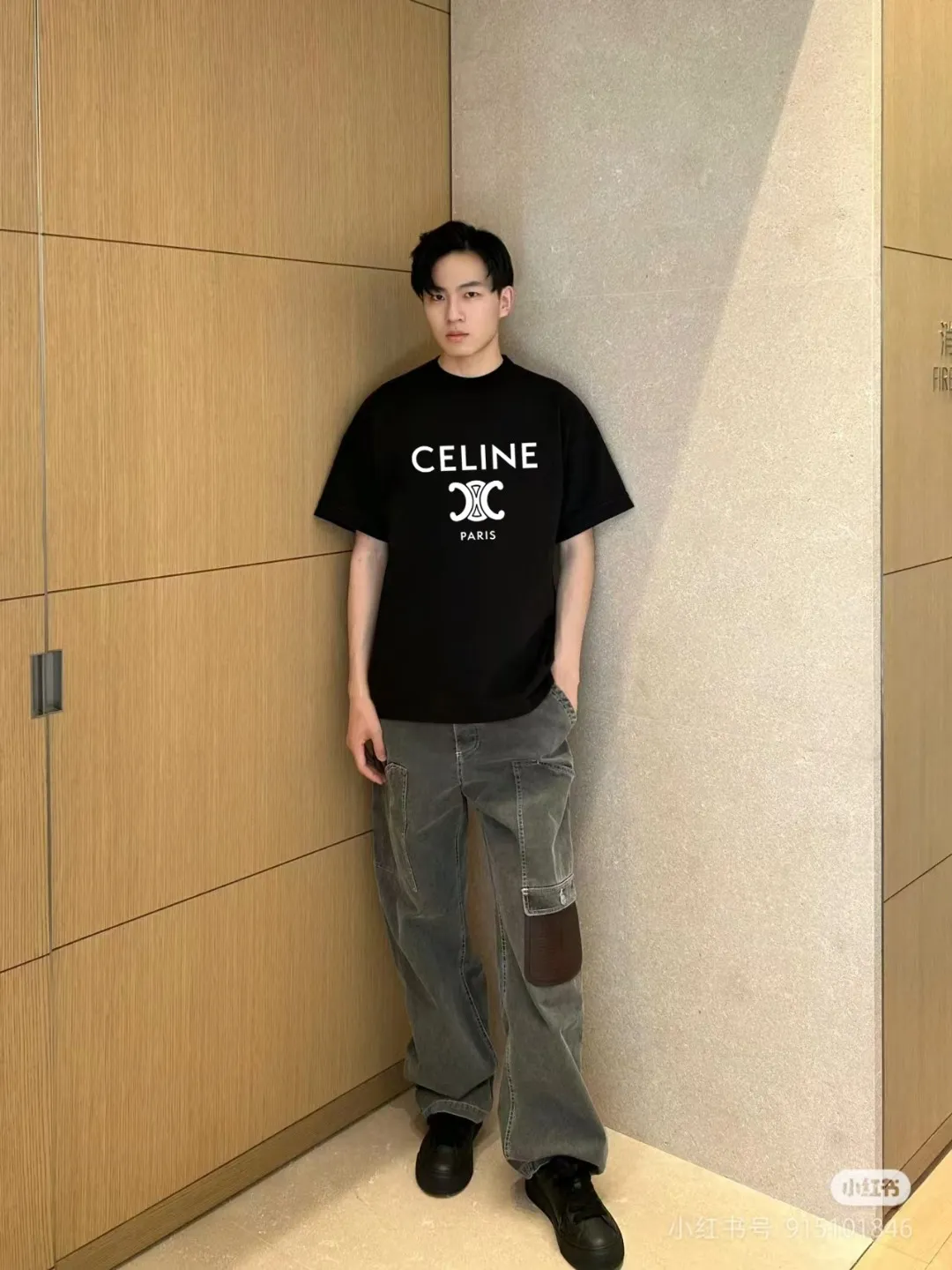 🅿️170 ✨🔥 [CELINE] 2025FW short-sleeved T-shirt, silicone thick plate letter LOGO, high-end 26s double yarn 300g fabric, heavy fabric, custom stretcher rib, same cylinder and dye, complete three standards, same style for men and women, color: black, white, size: S M L XL 2XL
