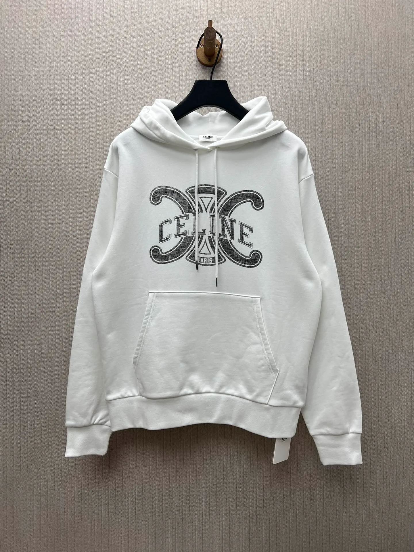 🅿️400 Celine 25ss new hooded lettered long-sleeved sweatshirt, same style for men and women, high version, code number: S.M.L.XL.
