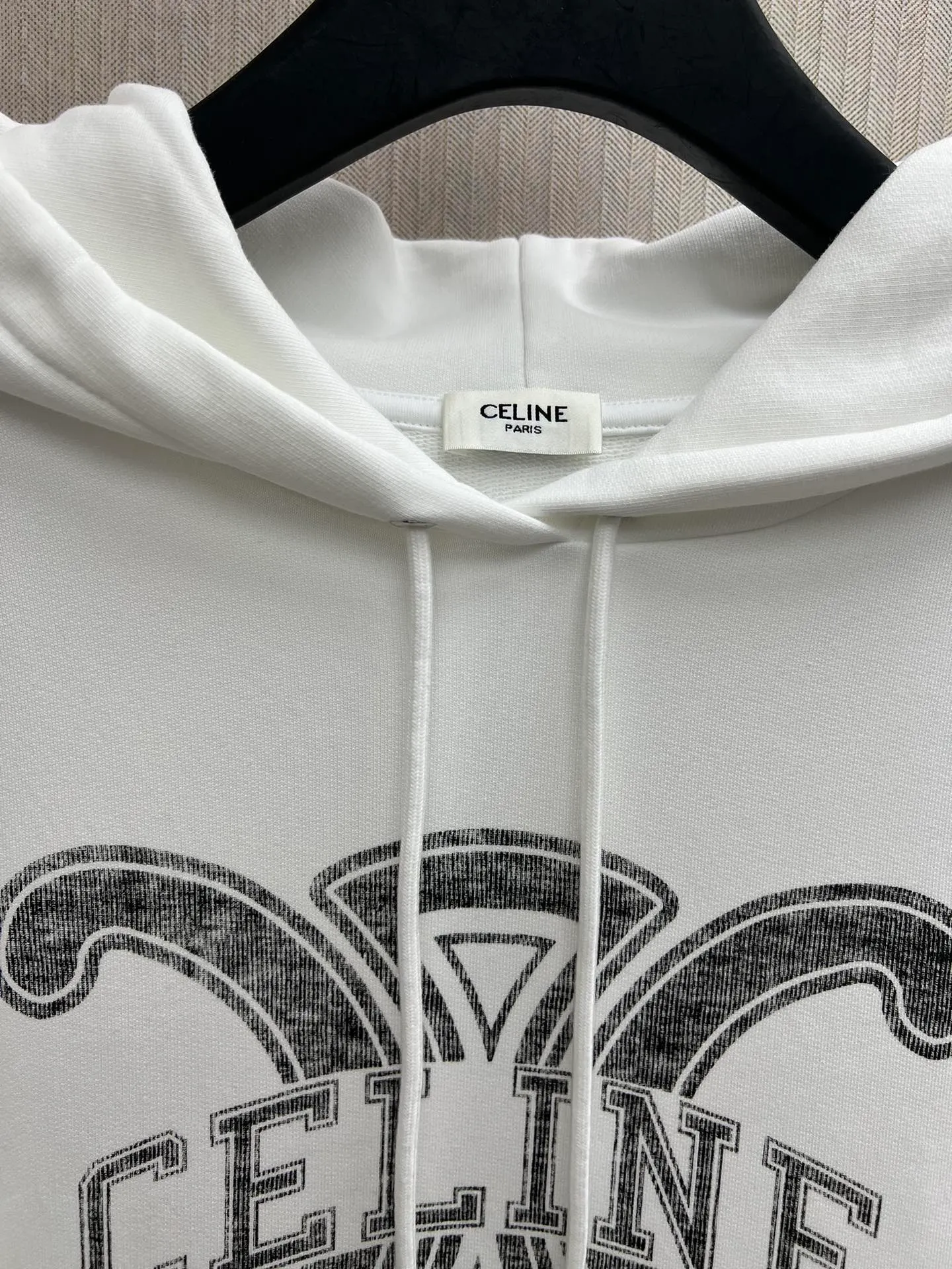 🅿️400 Celine 25ss new hooded lettered long-sleeved sweatshirt, same style for men and women, high version, code number: S.M.L.XL.