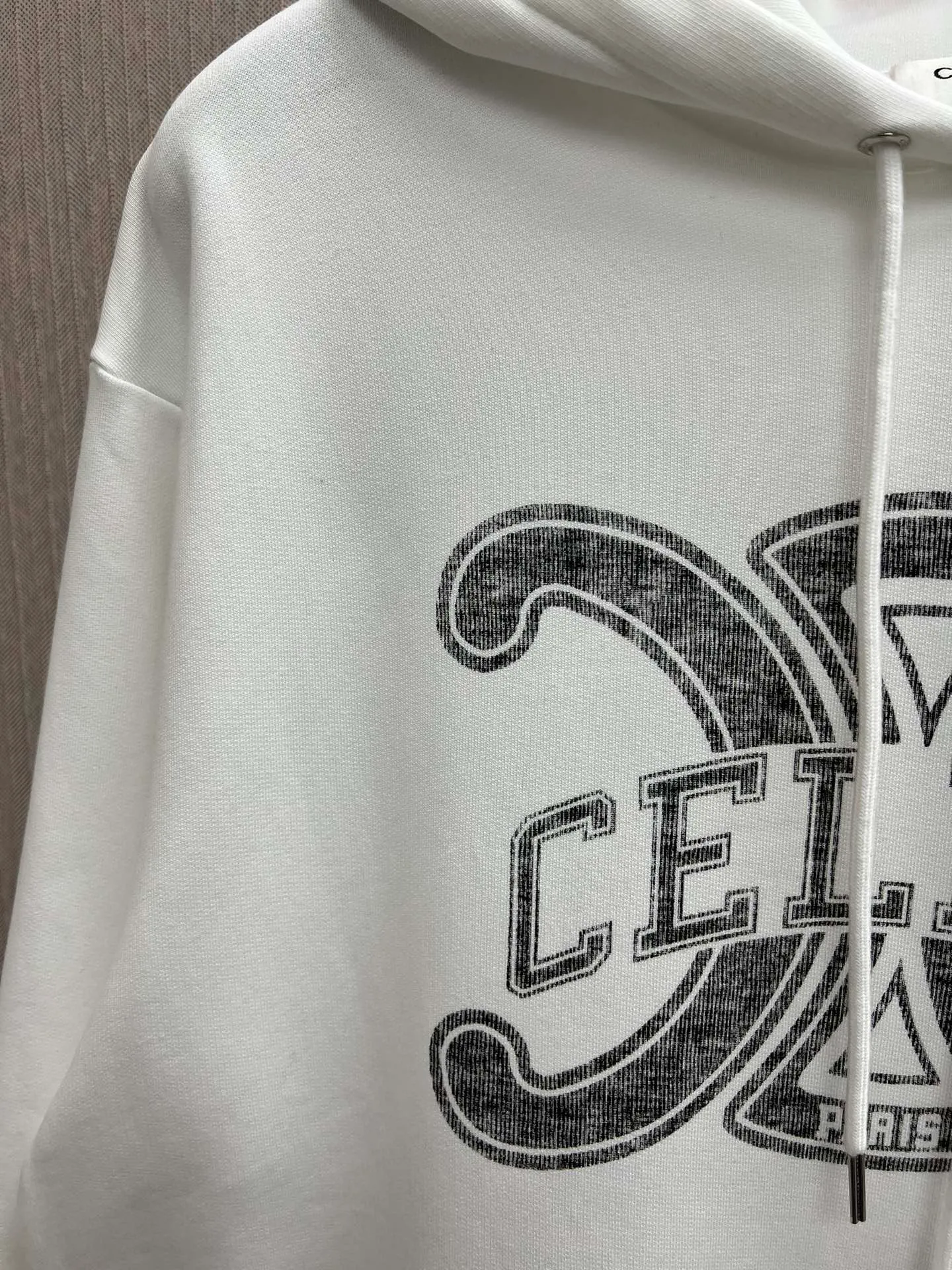 🅿️400 Celine 25ss new hooded lettered long-sleeved sweatshirt, same style for men and women, high version, code number: S.M.L.XL.