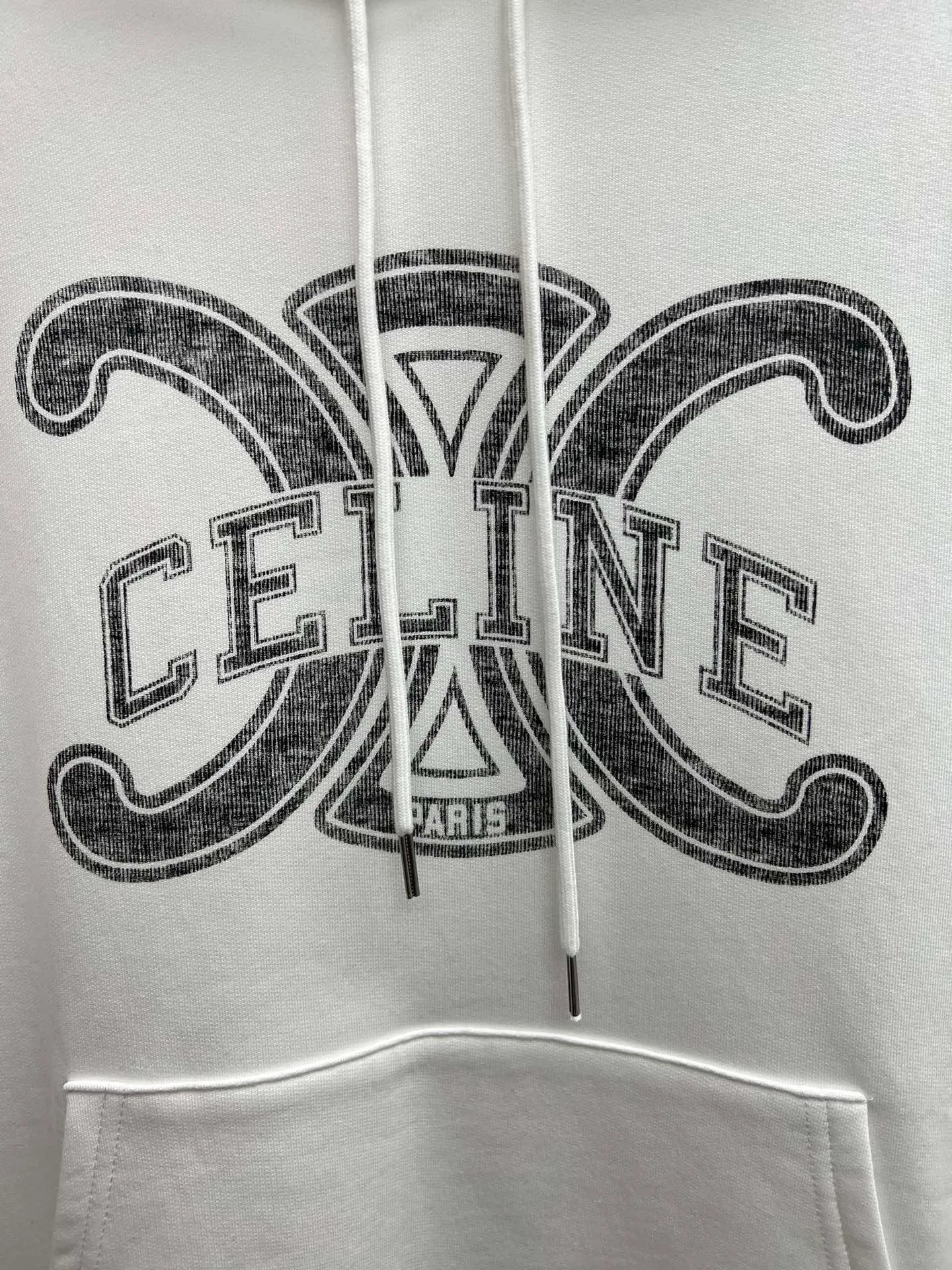 🅿️400 Celine 25ss new hooded lettered long-sleeved sweatshirt, same style for men and women, high version, code number: S.M.L.XL.