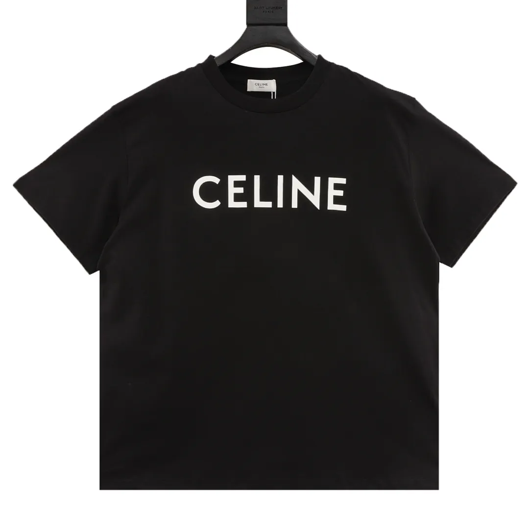 🅿️210 CELINE/Celine classic letter print basic short-sleeved T-shirt CE short-sleeved T-shirt with refreshing and clean temperament Summer T-shirt season is here, are you ready? ! Made of selected thick plain woven cotton, the texture of the fabric is porcelain and very elegant. The high-weight cotton is very breathable and moisture-wicking. The loose T-shirt is cut in a loose fit, which is looser than ordinary casual T-shirts. OVERSIZE's street style. The upper body is like a fashion girl, a trendy BOY. The CE letter logo on the chest embellishes the overall sense of luxury. The matte frosted foam craftsmanship is very classy. Customized cross rib collar, the collar will not deform after a lifetime of wear! , the simple style is easy to wear and versatile. The temperament is refreshing and clean, very tender; elegant and fashionable! No matter how you match it with your upper body, it is always a very elegant style! size:S-L
