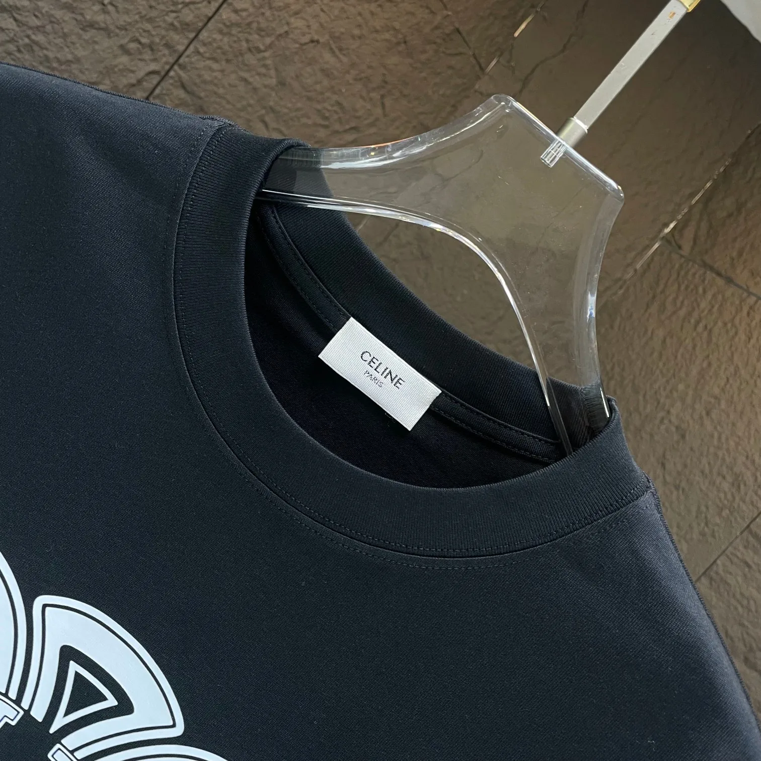 🅿️170 CELIN* 2025 spring and summer new short-sleeved T-shirt heavy cotton letter print color: black white code number: S M L XL XXL