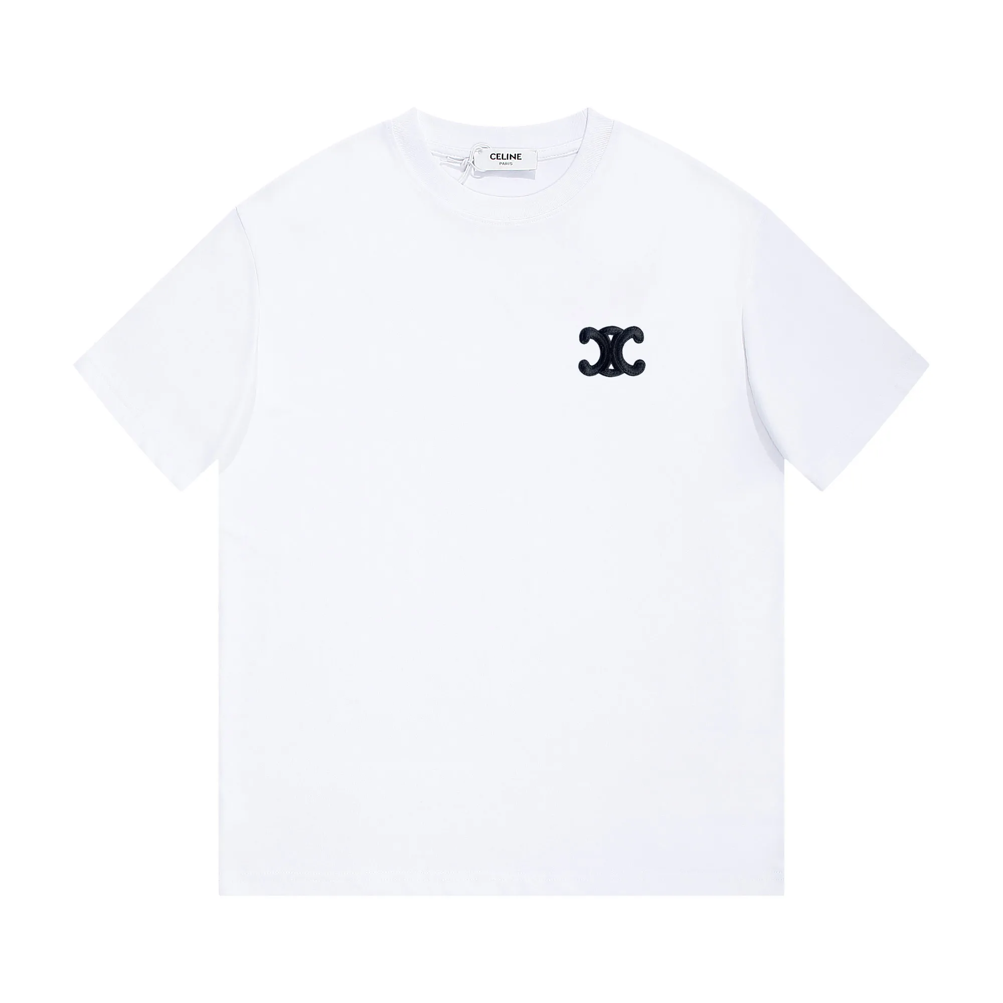 🅿️170 Celin* Celine embroidered double C letters‼ ️Short-sleeved T-shirt® *Customized 280g cotton fabric, the fabric is soft, skin-friendly and comfortable *Laminated letter logo on the front *A very simple and elegant one that is unparalleled in terms of upper body comfort, interpreting your luxury and taste, and creating your fashionable charm. ⚠️Washing method: It is recommended to dry clean or wrap the reverse side in a laundry bag and machine wash it quickly in cold water and let it dry naturally! ⚠️ Unisex style 𝐂𝐎𝐋𝐎𝐔𝐑: White Black 𝐒𝐈𝐙𝐄: S-XL