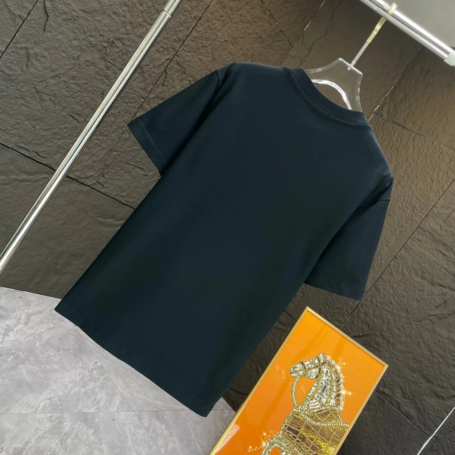 🅿️170 CELIN* 2025 spring and summer new short-sleeved T-shirt heavy cotton letter print color: black white code number: S M L XL XXL