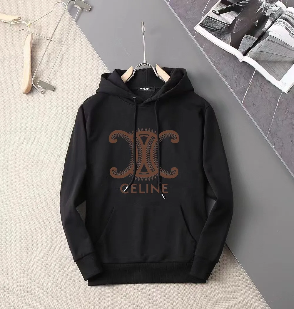🅿️240 brand [CELINE Celine] (good news for fat people) 2025ss autumn latest long-sleeved round-neck sweatshirt, on sale simultaneously on the official website. Refreshing and breathable. Made of top Tencel Roman. Comfortable and soft. 3D three-dimensional clarity. Super fashion sense. Great for gifting and keeping for yourself. Size: M-5XL (can wear up to 220 pounds)