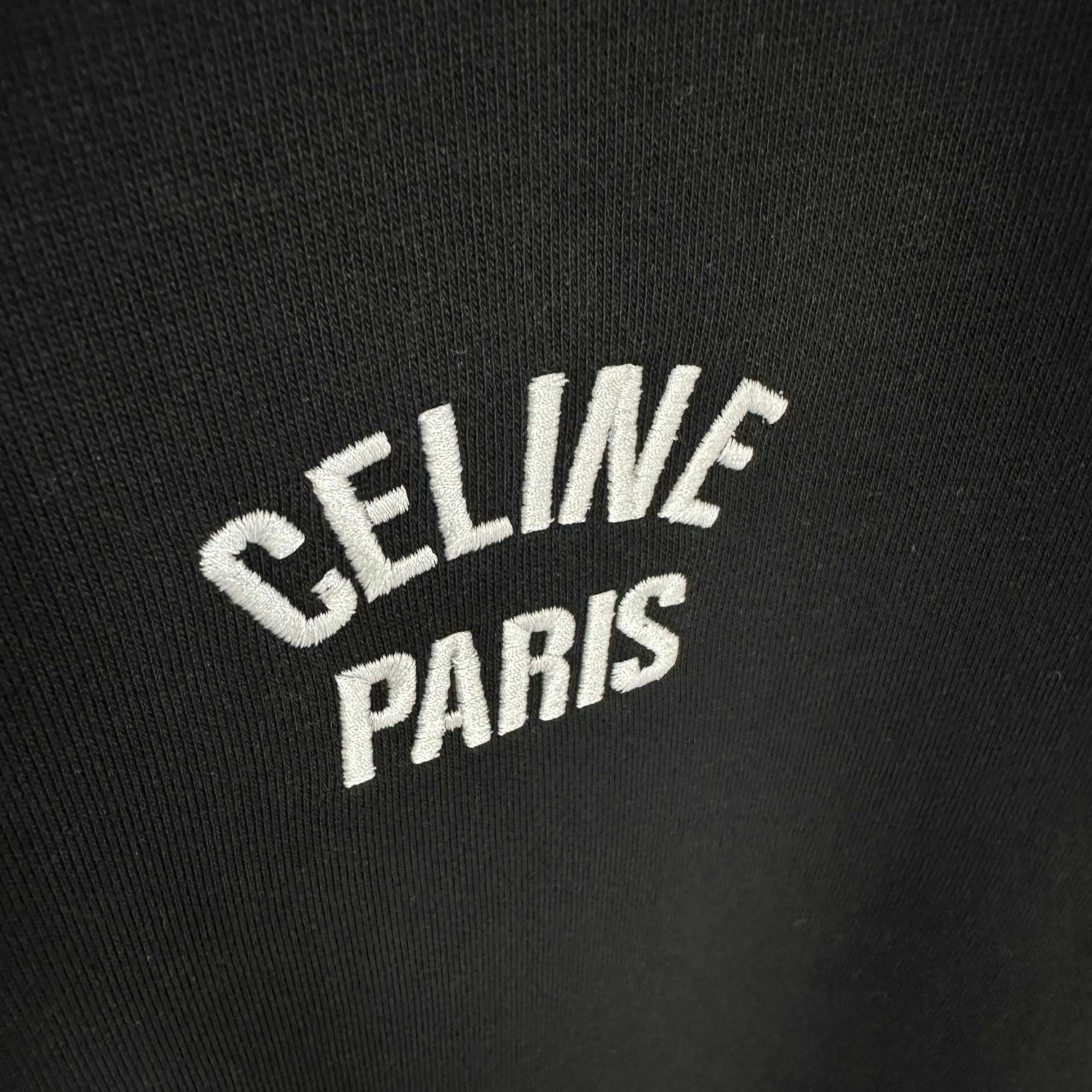 🅿️250 Celi* Celi Celin 2025 early autumn and winter new style Simple black and white letter embroidery personalized logo Customized terry fabric Long-sleeved sweatshirt Unisex Size: S (90-130 catties) M (120-150 catties) L (140-165 catties) XL (160-180 catties) XXL (180-210 catties) Color: black white