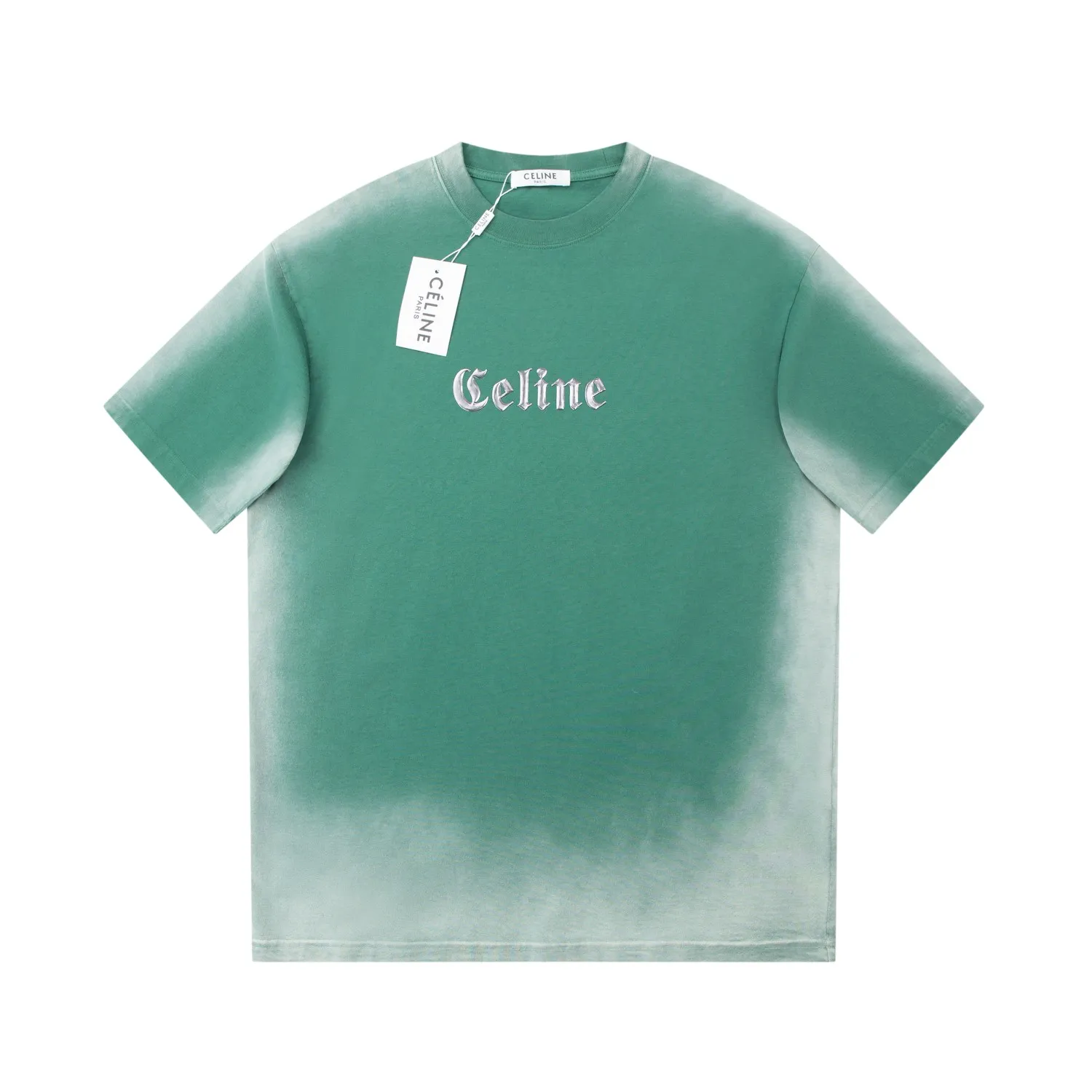 🅿️220 High quality ✨Celine✨🆕Classic logo letter pattern short sleeves. Official website synchronization, pure cotton fabric at the counter! Comfortable against the skin, durable and easy to wear, classic and simple logo design, meticulous original craftsmanship, customized 290G same vat dyed fabric, very comfortable to the touch, latest brick cabinet synchronization, OS off-shoulder version, fashionable and personalized, super versatile and good-looking, very suitable for both men and women, a must-have style, tag, collar label, washed wheat, complete with three labels, black, blue, green, 3️⃣ colors S M L XL