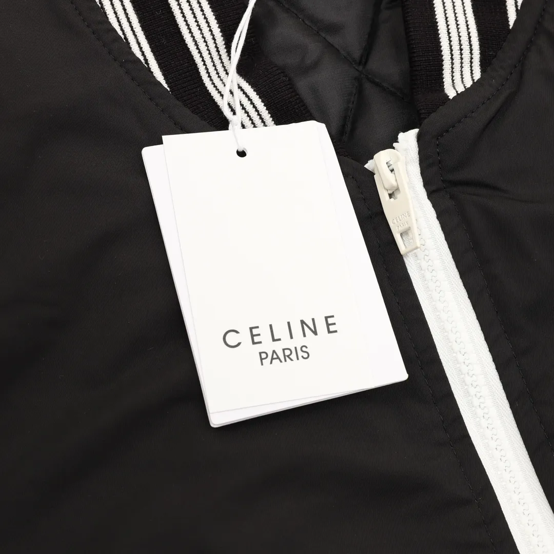 🅿️570 CELINE/Celine Letter Baseball Cotton Jacket Custom-made brocade warm velvet, the letters are embossed, and the letters are embroidered with three-dimensional craftsmanship. Through specific stitching methods and materials, the direction and force of each stitch and thread are accurately controlled. The template machine opens the bag. The preset template guides the position, shape and size of the bag, and the fit size is: XS-L