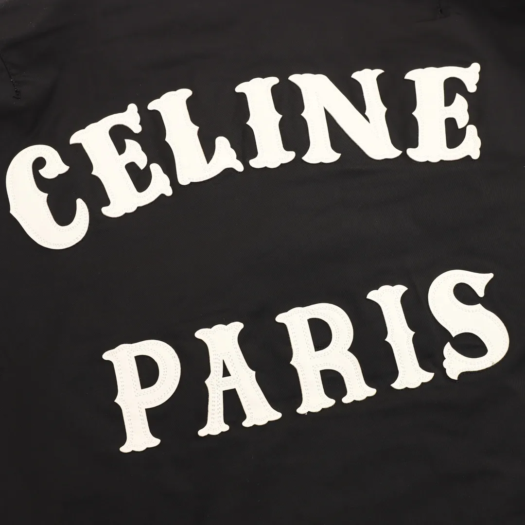 🅿️570 CELINE/Celine Letter Baseball Cotton Jacket Custom-made brocade warm velvet, the letters are embossed, and the letters are embroidered with three-dimensional craftsmanship. Through specific stitching methods and materials, the direction and force of each stitch and thread are accurately controlled. The template machine opens the bag. The preset template guides the position, shape and size of the bag, and the fit size is: XS-L